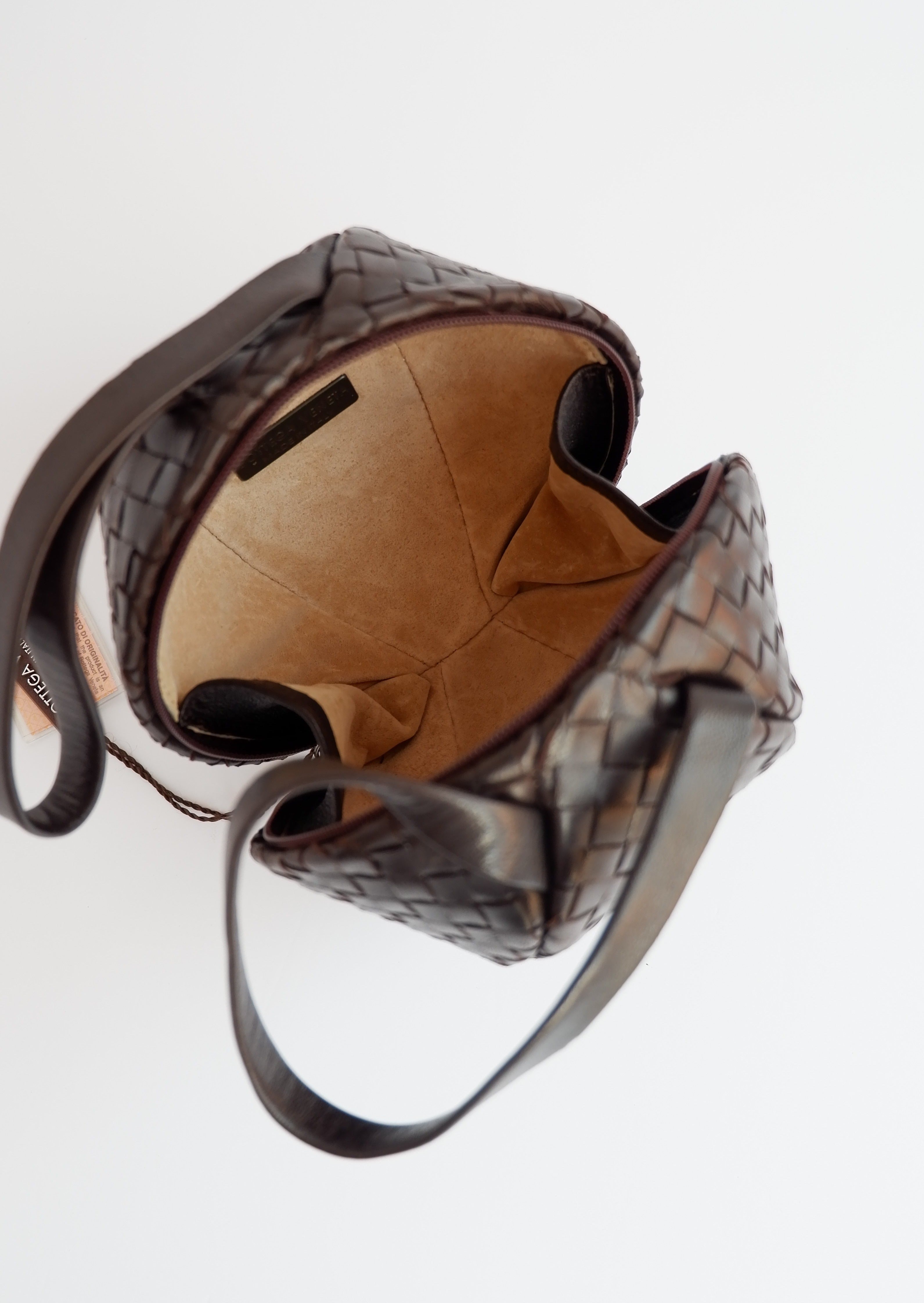 Sac à main Bottega Veneta Mava Mini marron d'occasion authentique
