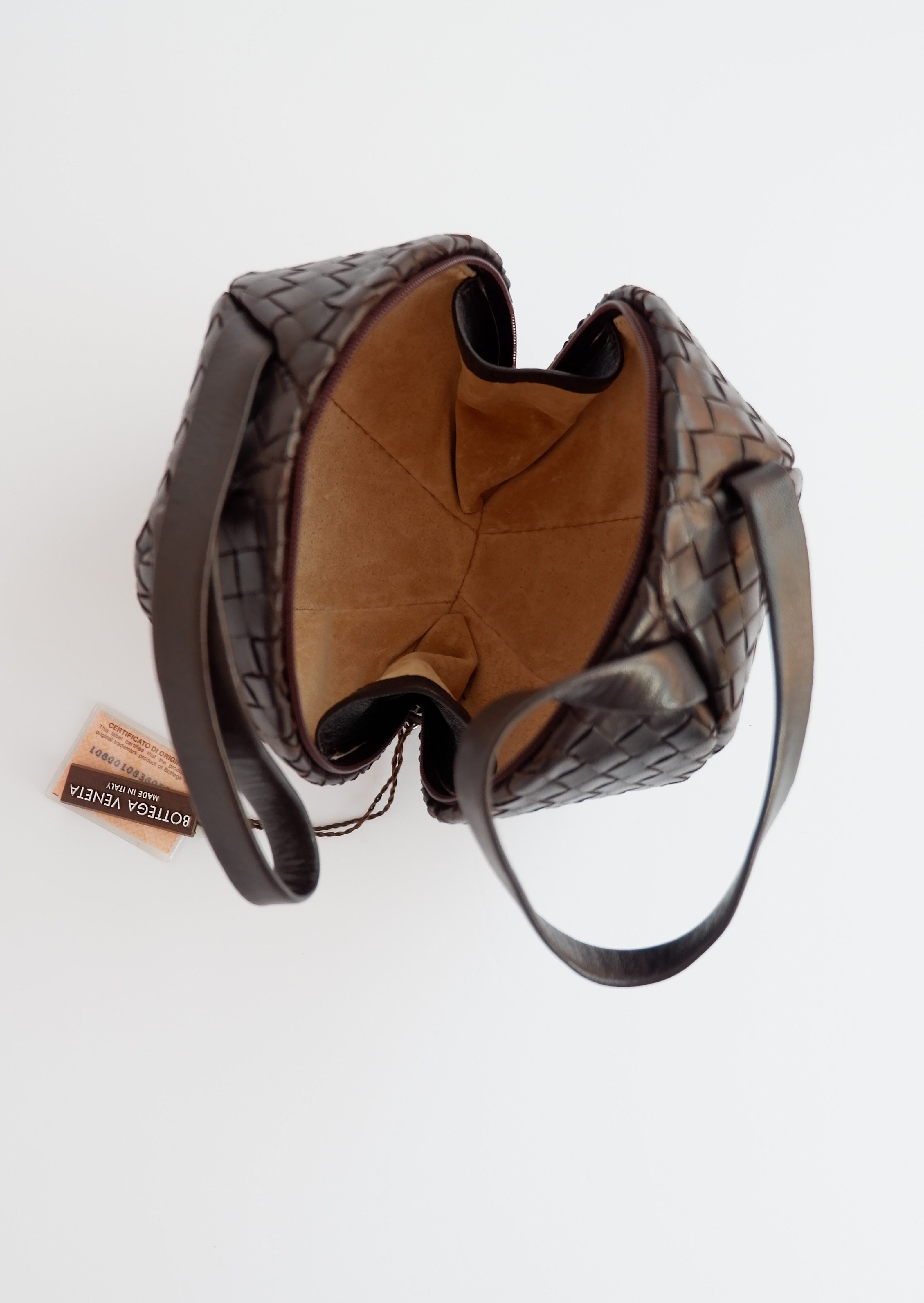 Sac à main Bottega Veneta Mava Mini marron d'occasion authentique