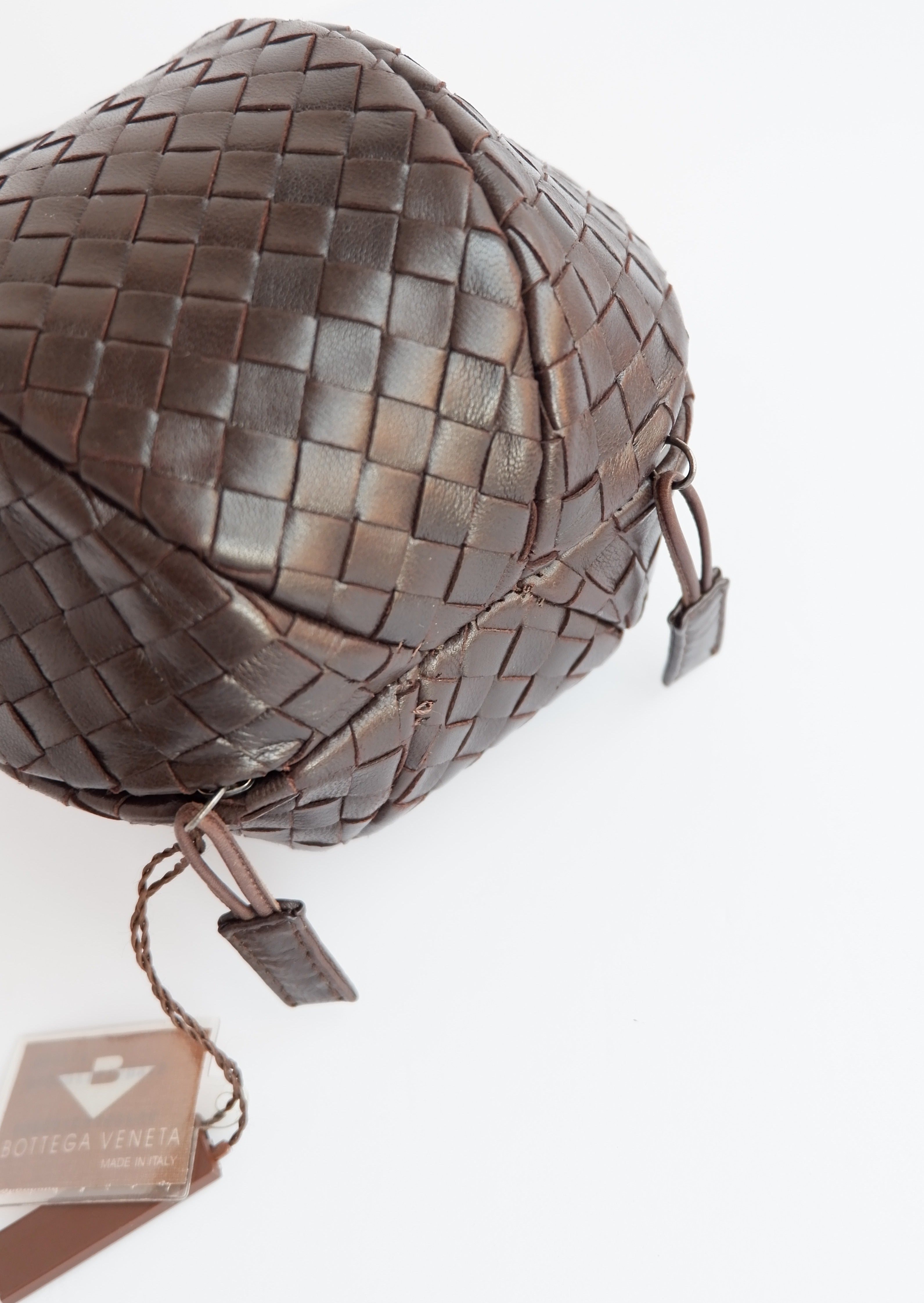 Sac à main Bottega Veneta Mava Mini marron d'occasion authentique