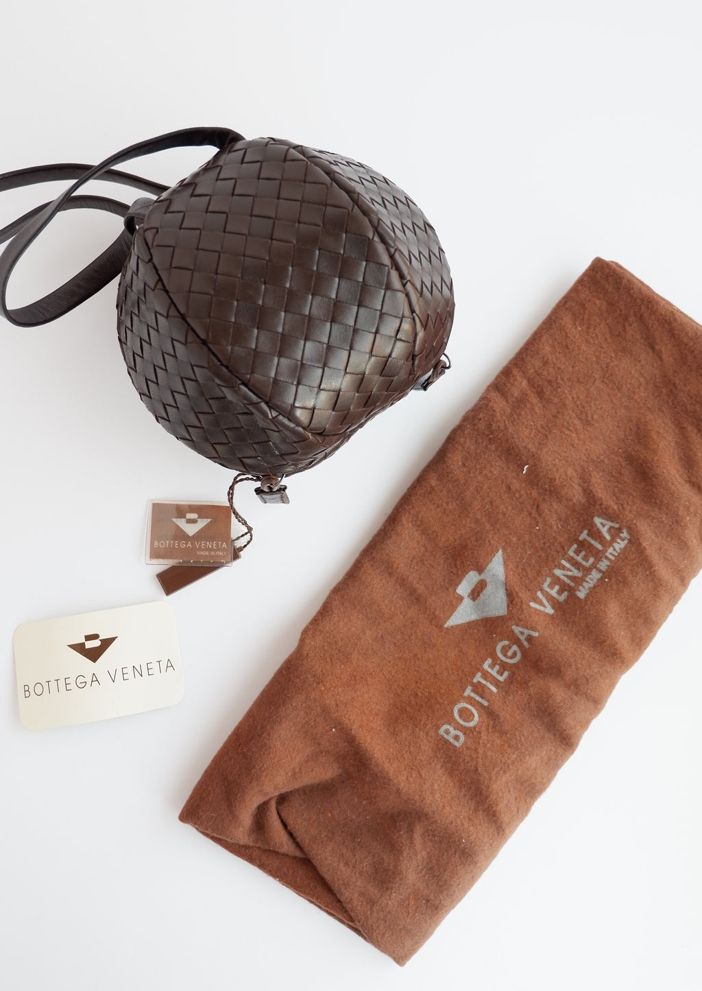 Sac à main Bottega Veneta Mava Mini marron d'occasion authentique