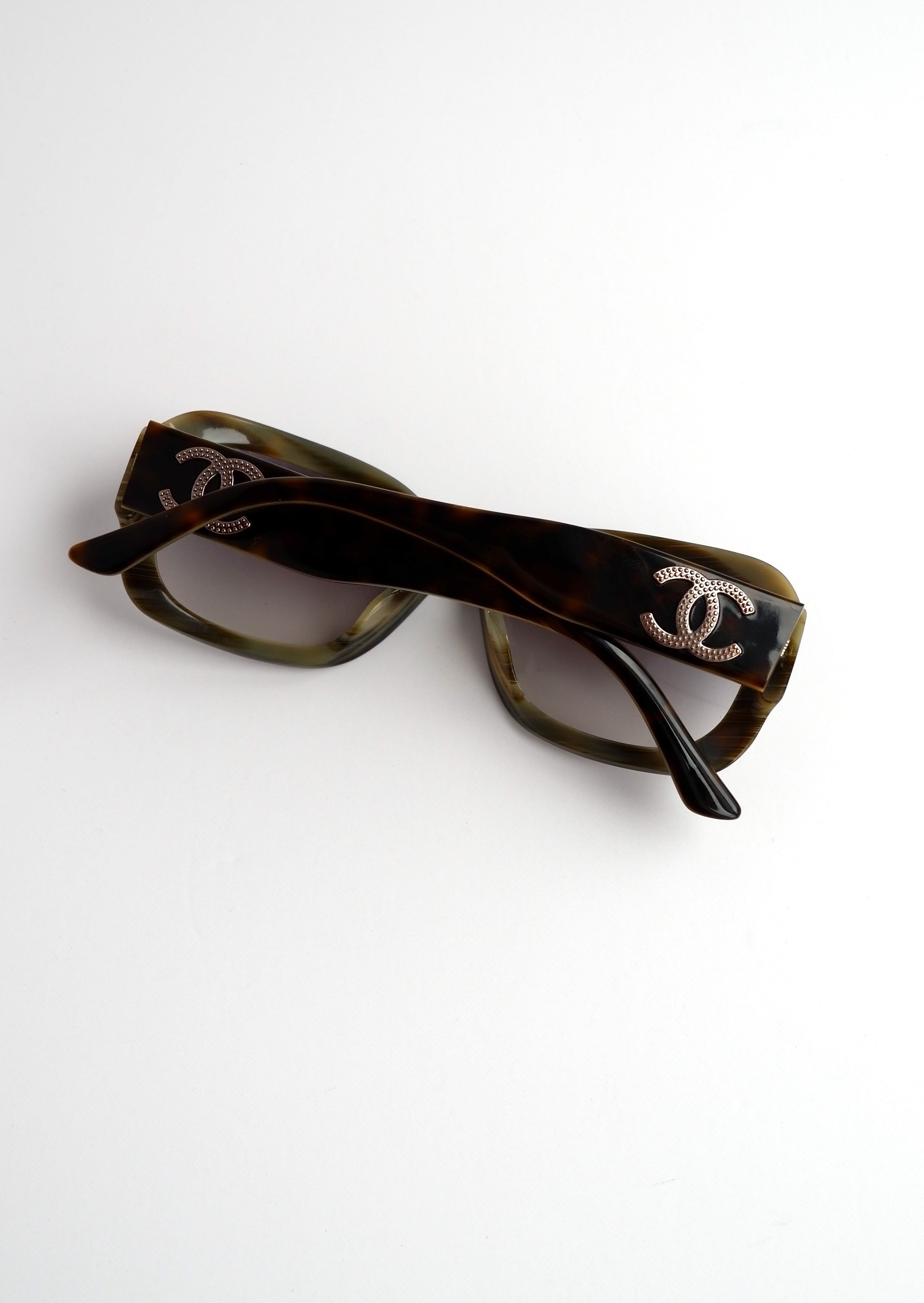 Authentic Preowned Chanel Brown Tortoise Square Frame Sunglasses
