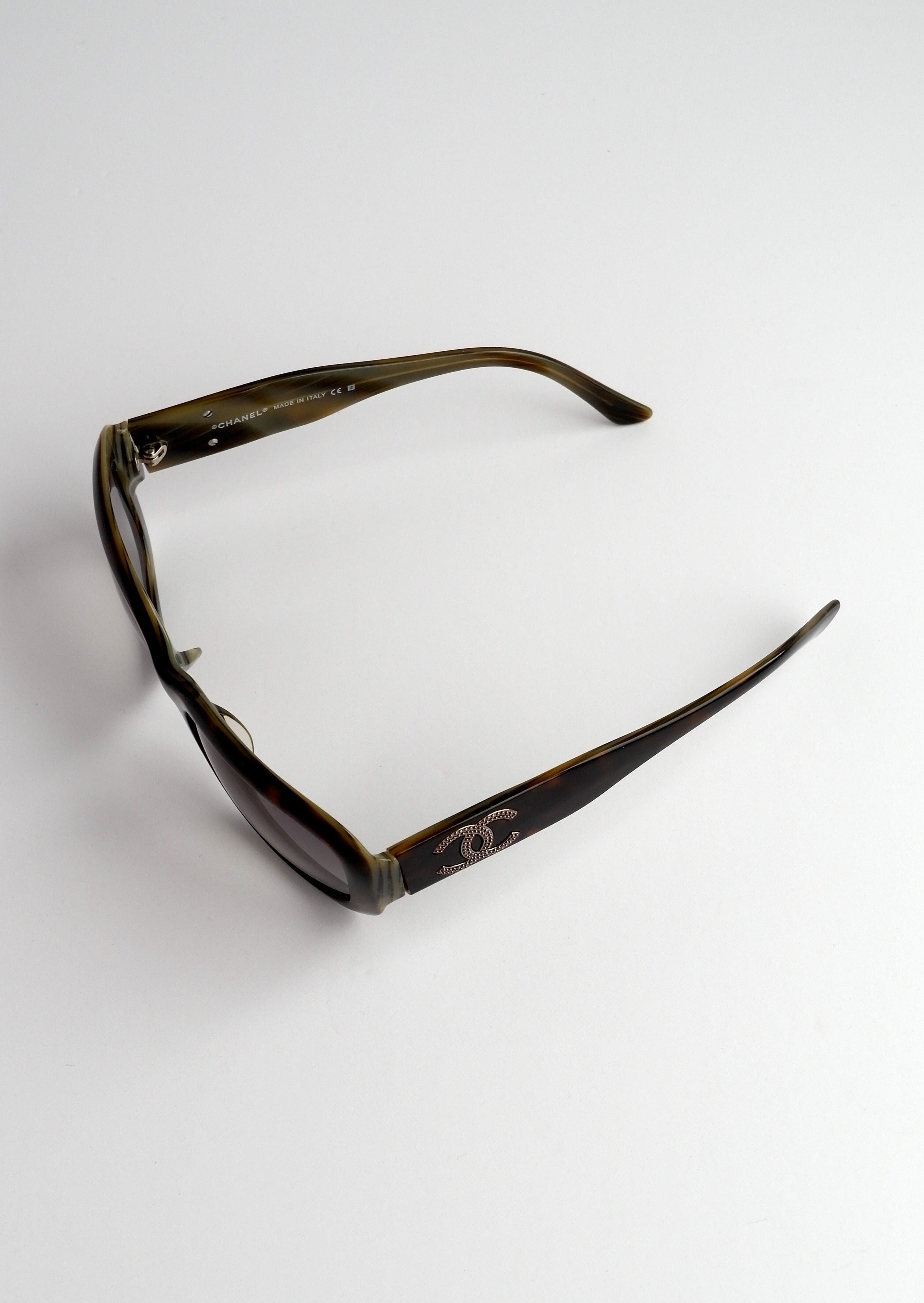 Authentic Preowned Chanel Brown Tortoise Square Frame Sunglasses