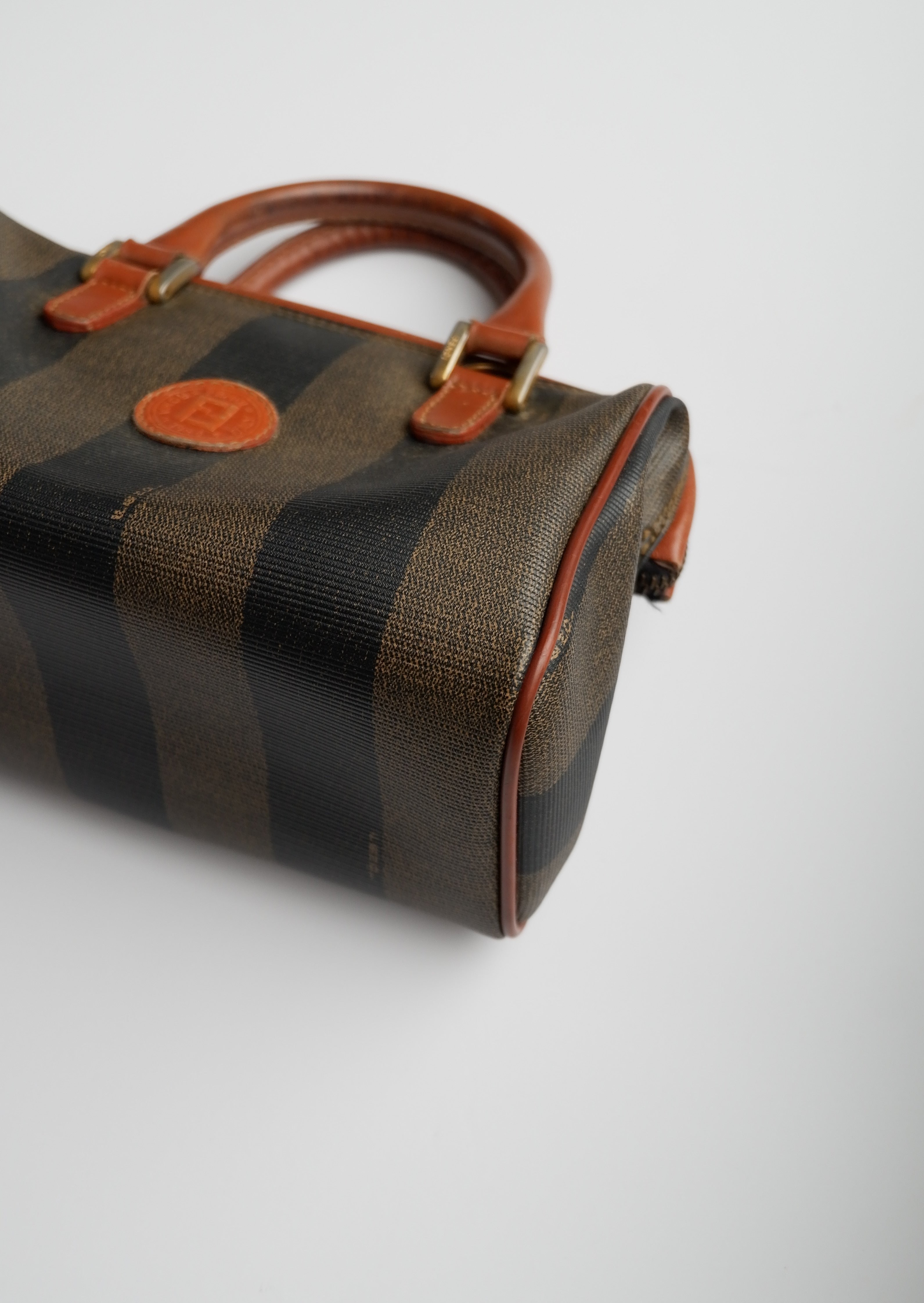 Authentic Preowned Vintage Fendi Mini Pequin Boston Bag