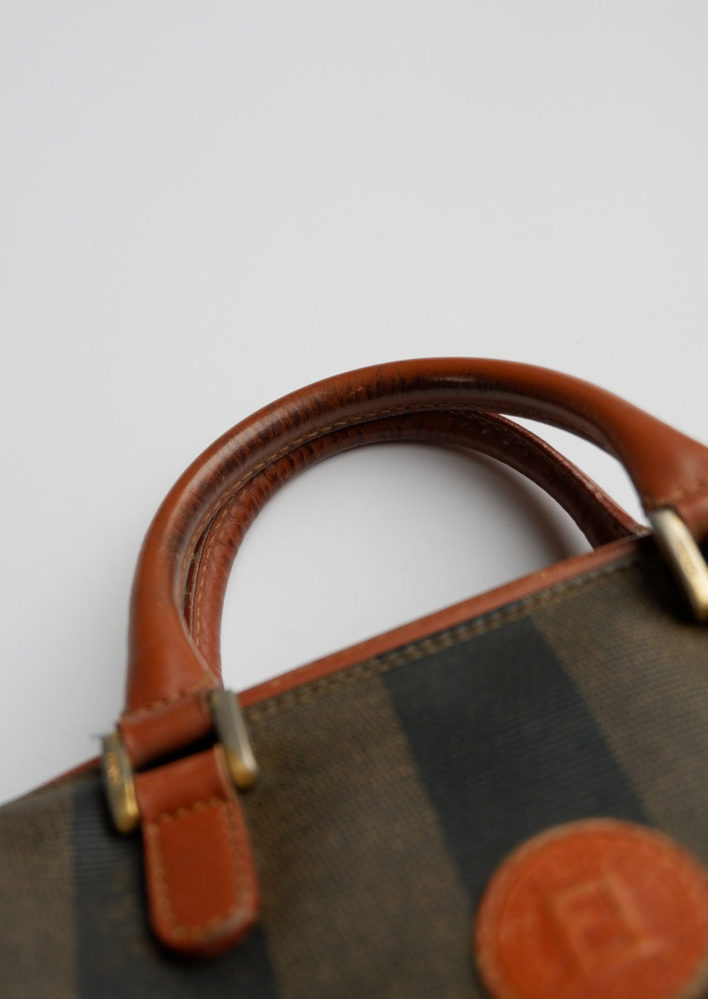 Authentic Preowned Vintage Fendi Mini Pequin Boston Bag