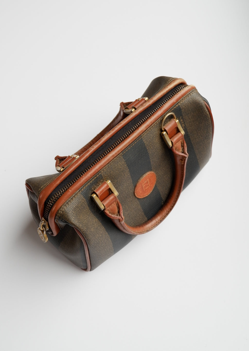 Authentic Preowned Vintage Fendi Mini Pequin Boston Bag