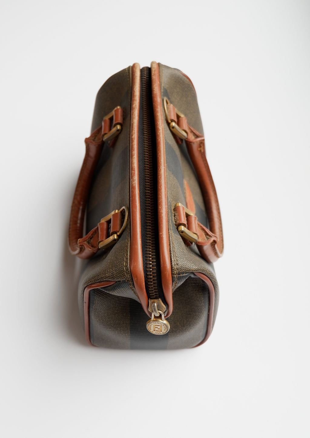 Authentic Preowned Vintage Fendi Mini Pequin Boston Bag