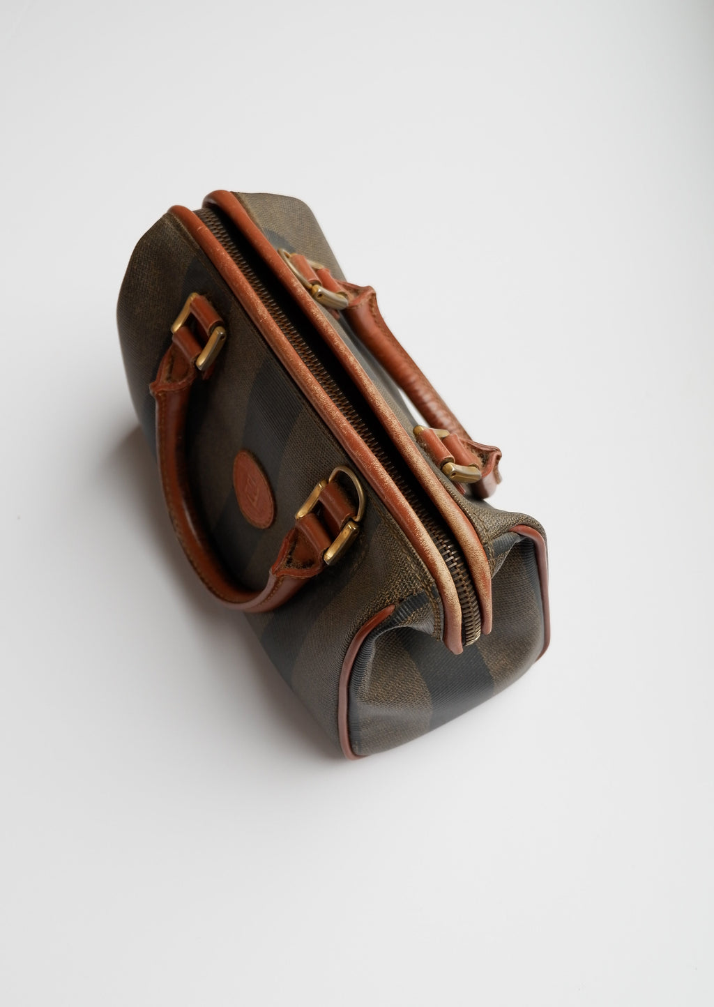 Authentic Preowned Vintage Fendi Mini Pequin Boston Bag