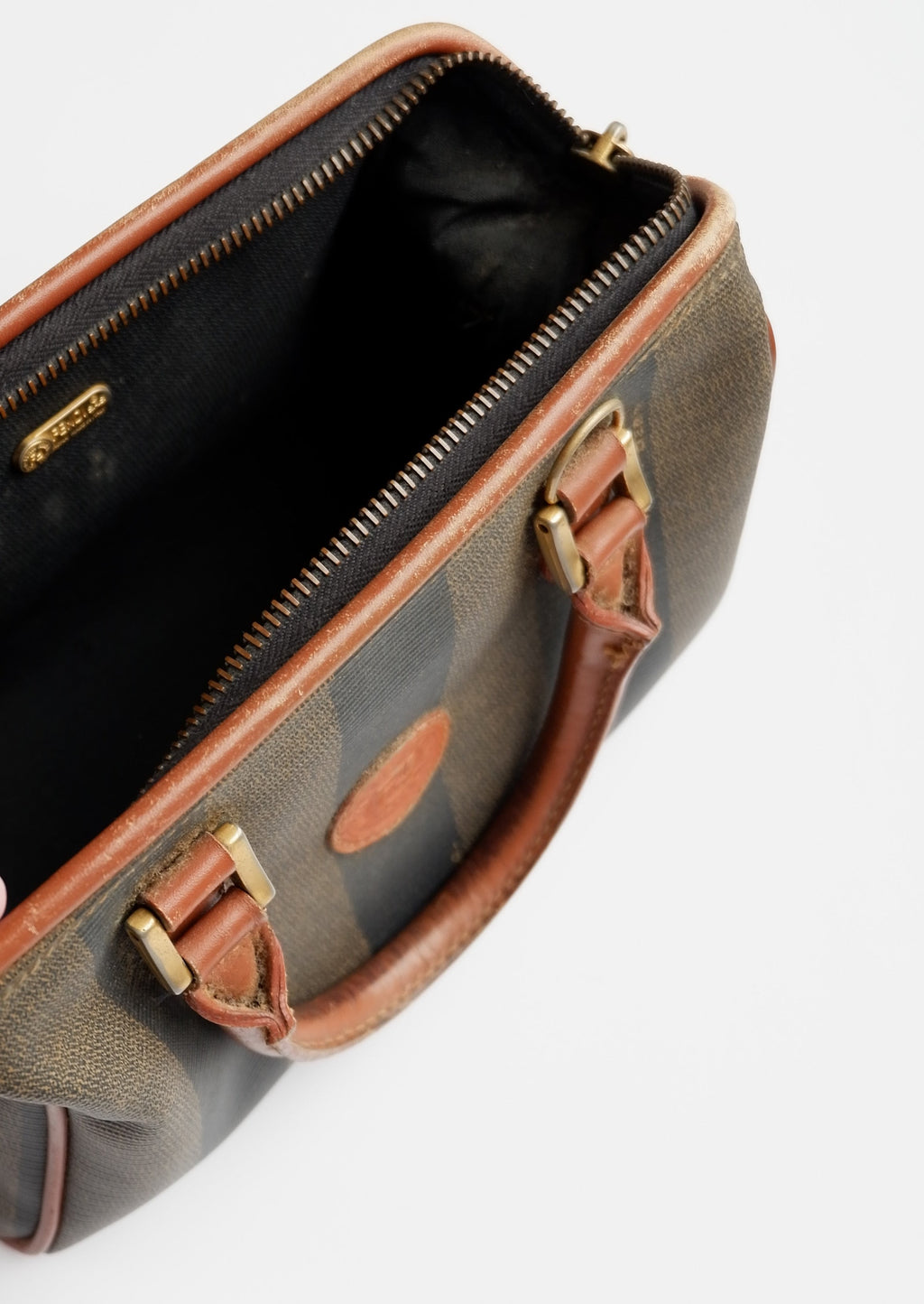 Authentic Preowned Vintage Fendi Mini Pequin Boston Bag