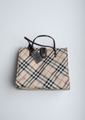 Fourre-tout micro Burberry Vintage Check authentique d'occasion avec poignée supérieure