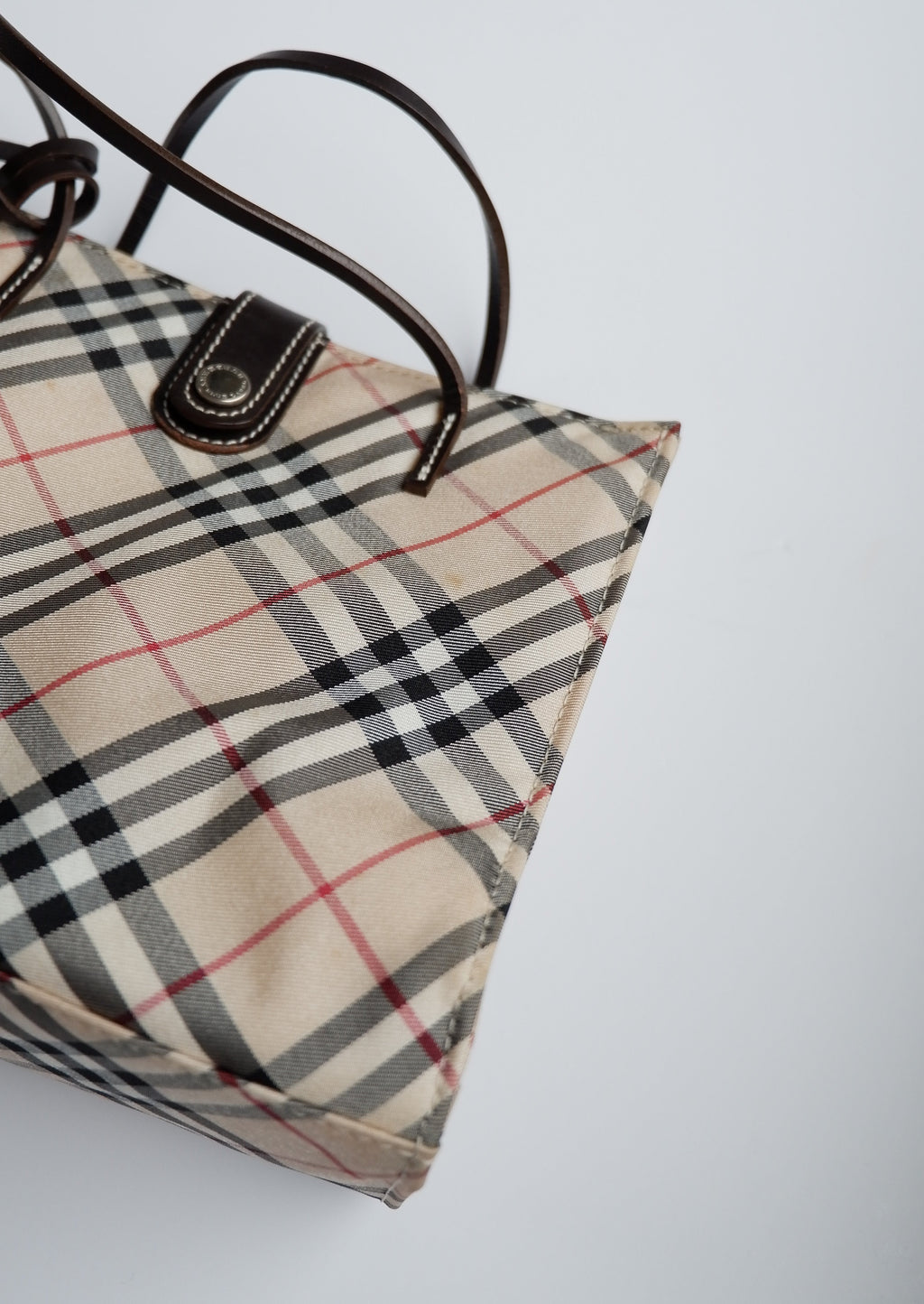 Fourre-tout micro Burberry Vintage Check authentique d'occasion avec poignée supérieure