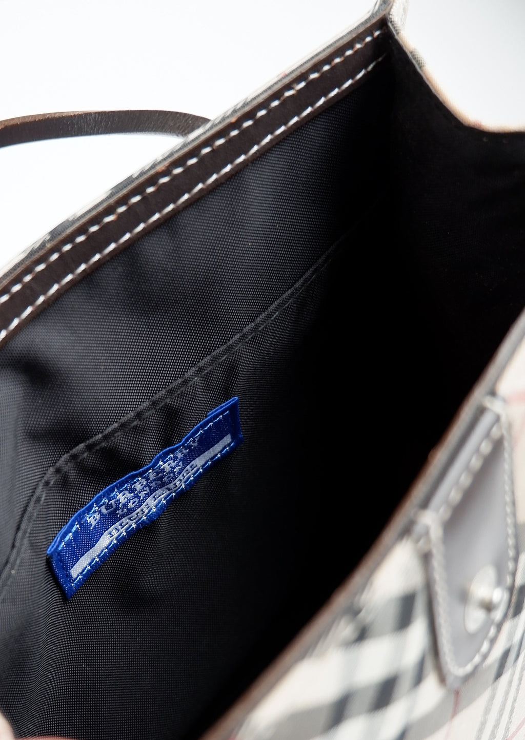 Fourre-tout micro Burberry Vintage Check authentique d'occasion avec poignée supérieure