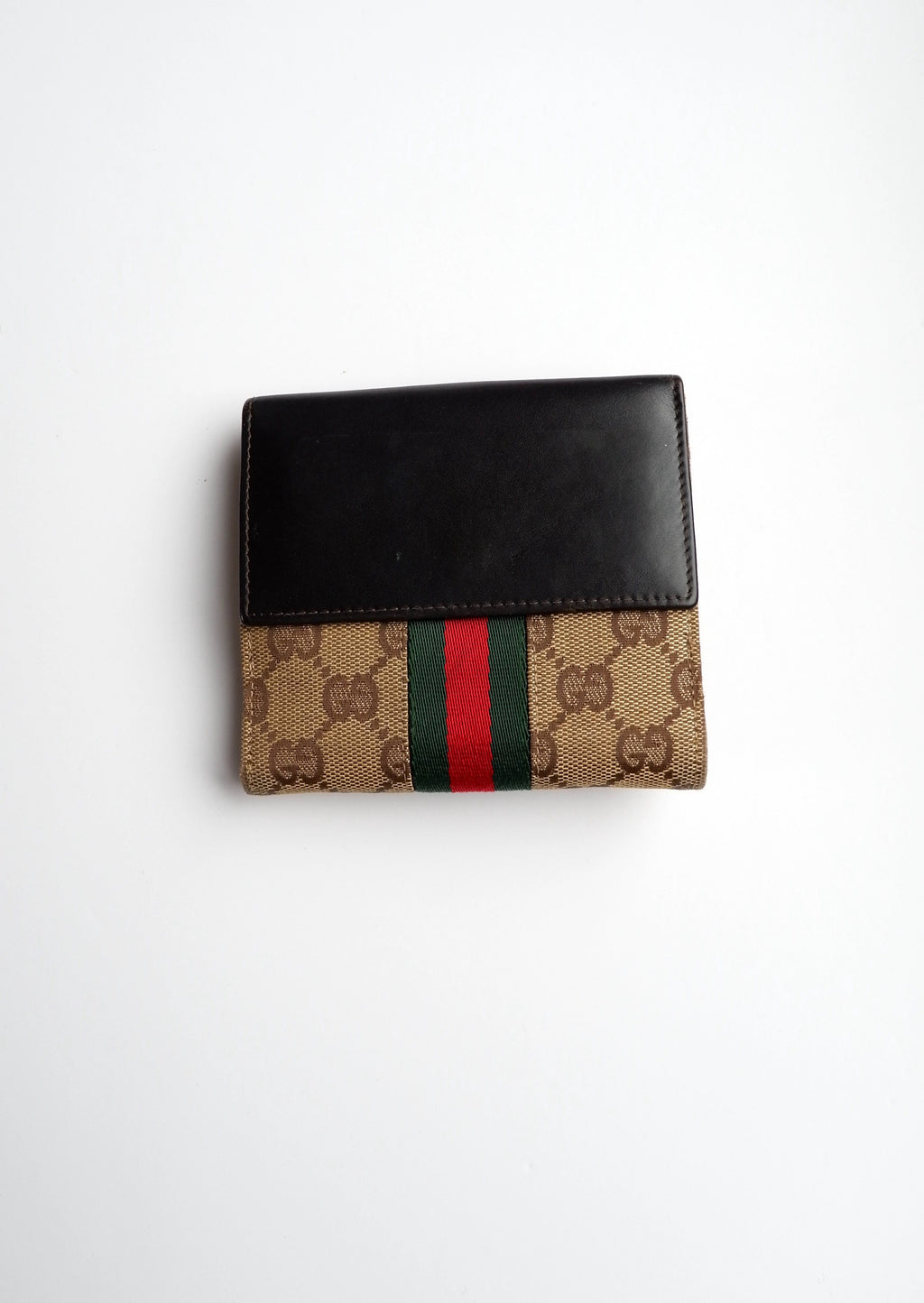Authentique portefeuille Gucci Cherie Line Horsebit carré à deux volets d'occasion