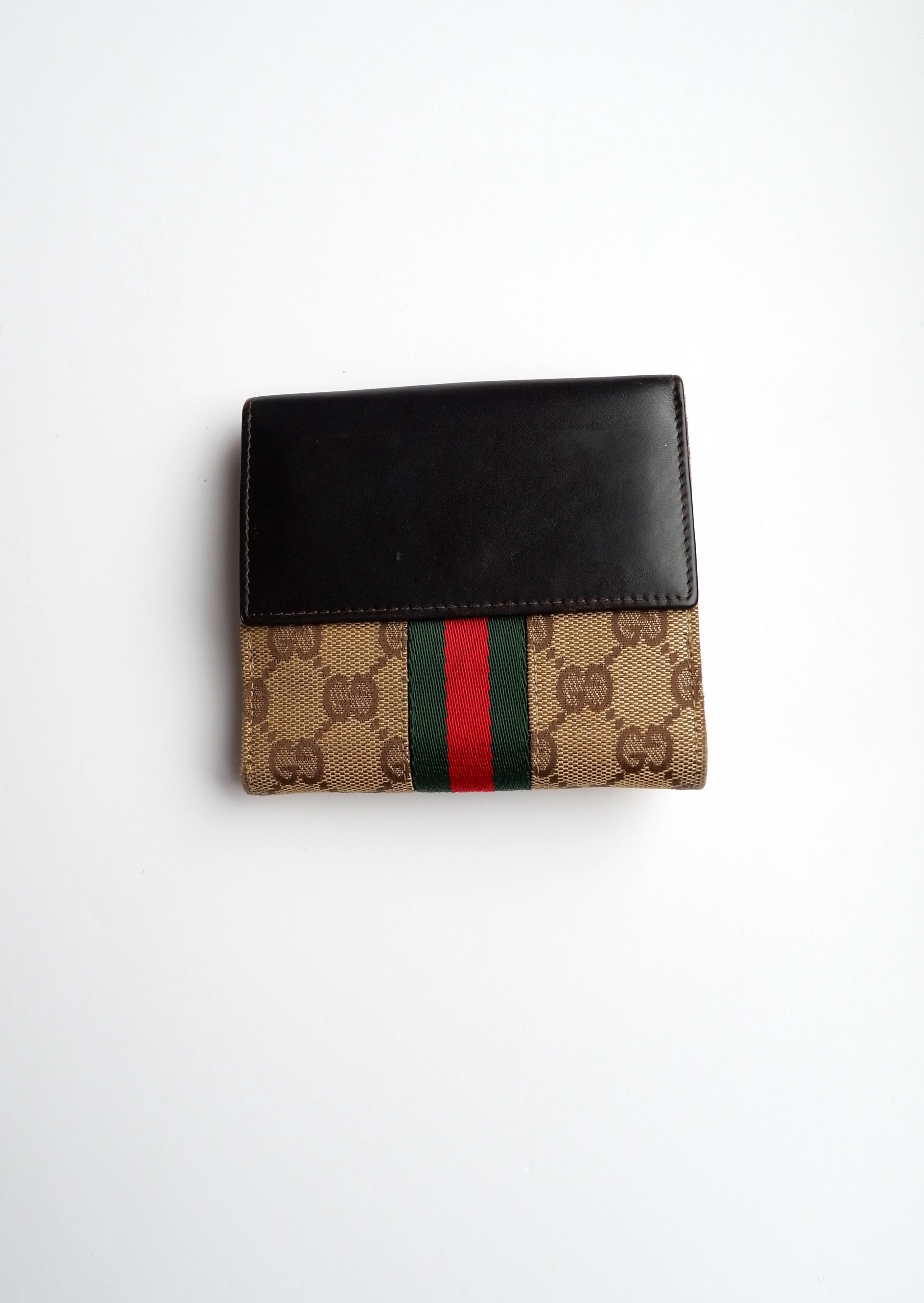 Authentique portefeuille Gucci Cherie Line Horsebit carré à deux volets d'occasion