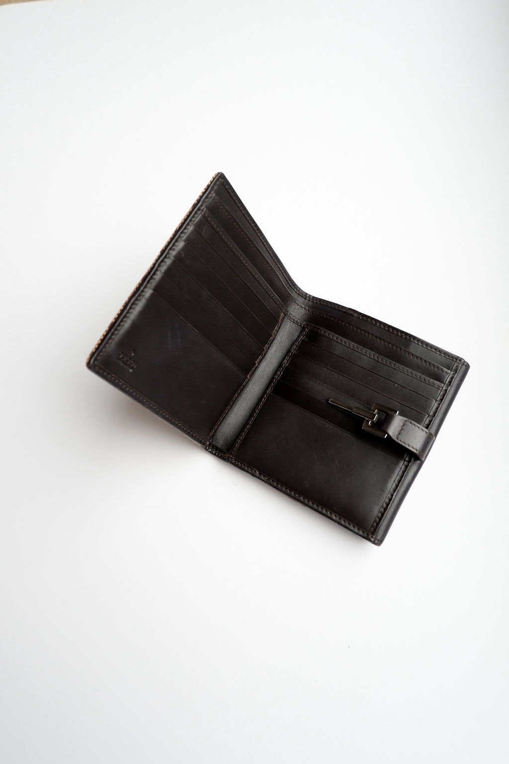 Authentique portefeuille Gucci Cherie Line Horsebit carré à deux volets d'occasion