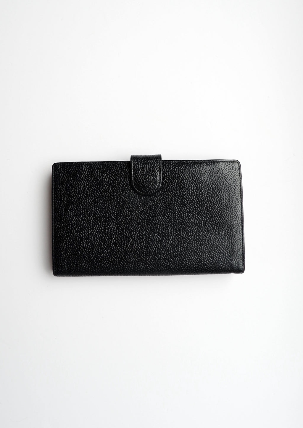 Authentic Preowned Chanel Black Caviar Long Bi-Fold Wallet