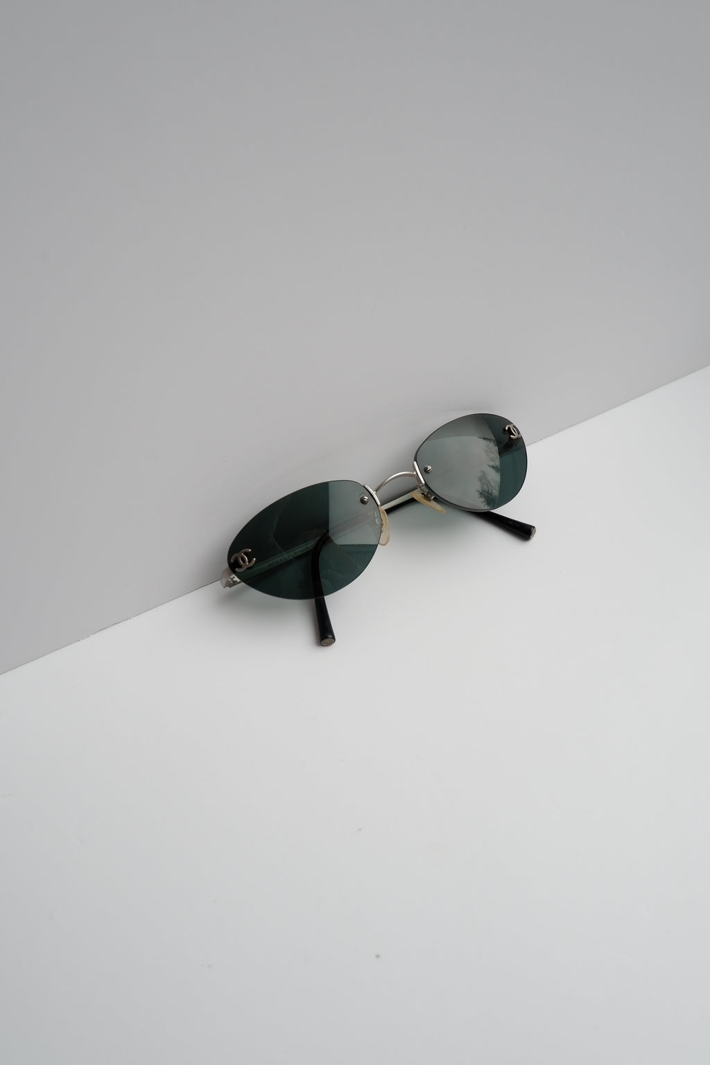 Authentic Preowned Vintage Chanel Cat Eye Metal Frame Sunglasses
