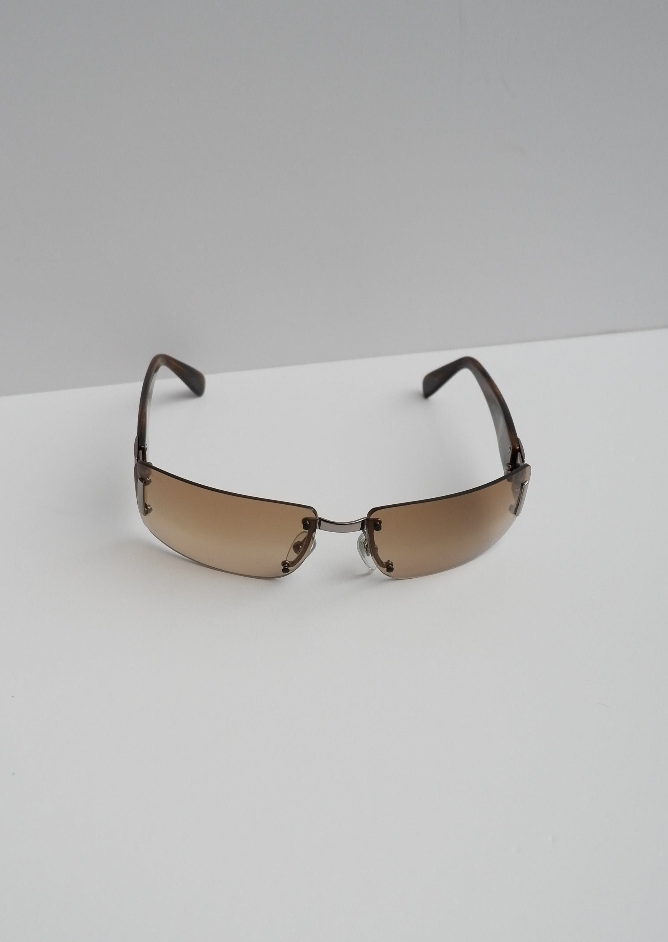 Authentic Preowned Vintage Bvlgari Brown Metal Square Frame Sunglasses