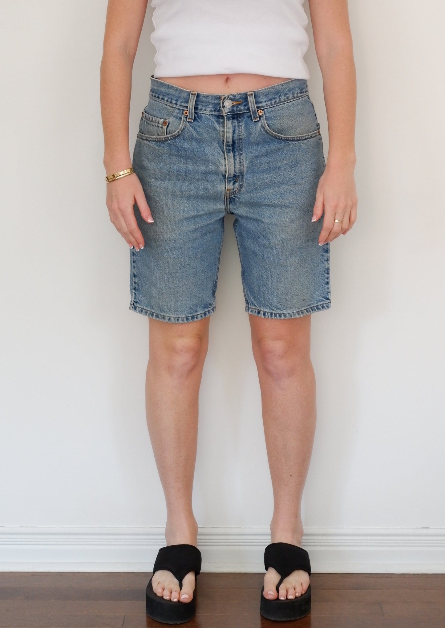 Levis Vintage 505 Medium Light Wash Jean Shorts- 31