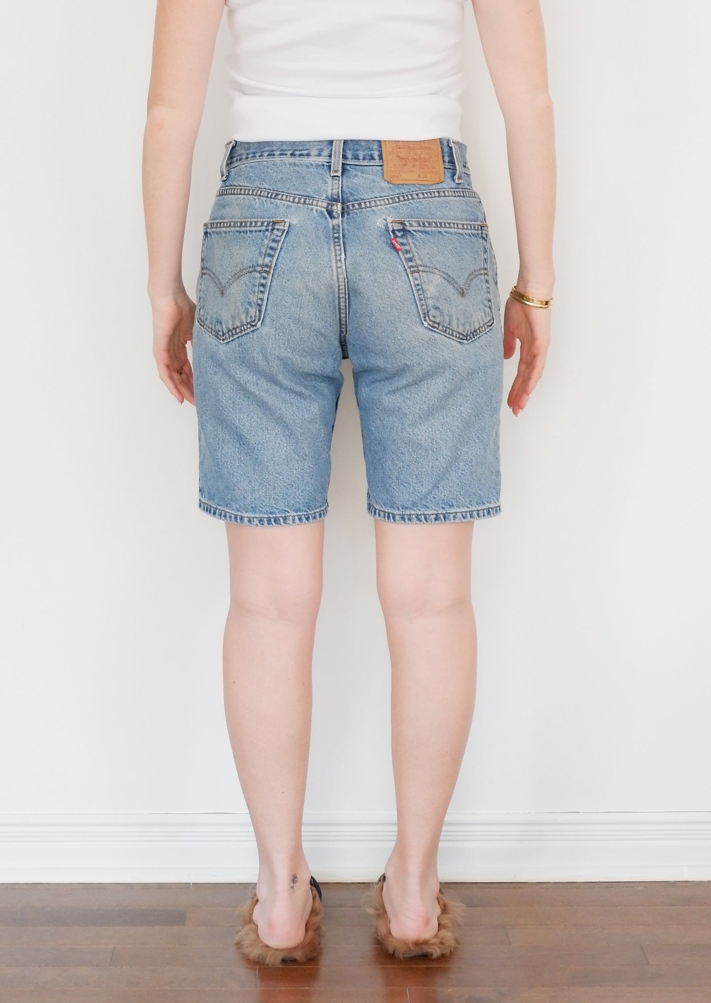 Levis Vintage 505 Medium Light Wash Jean Shorts- 31