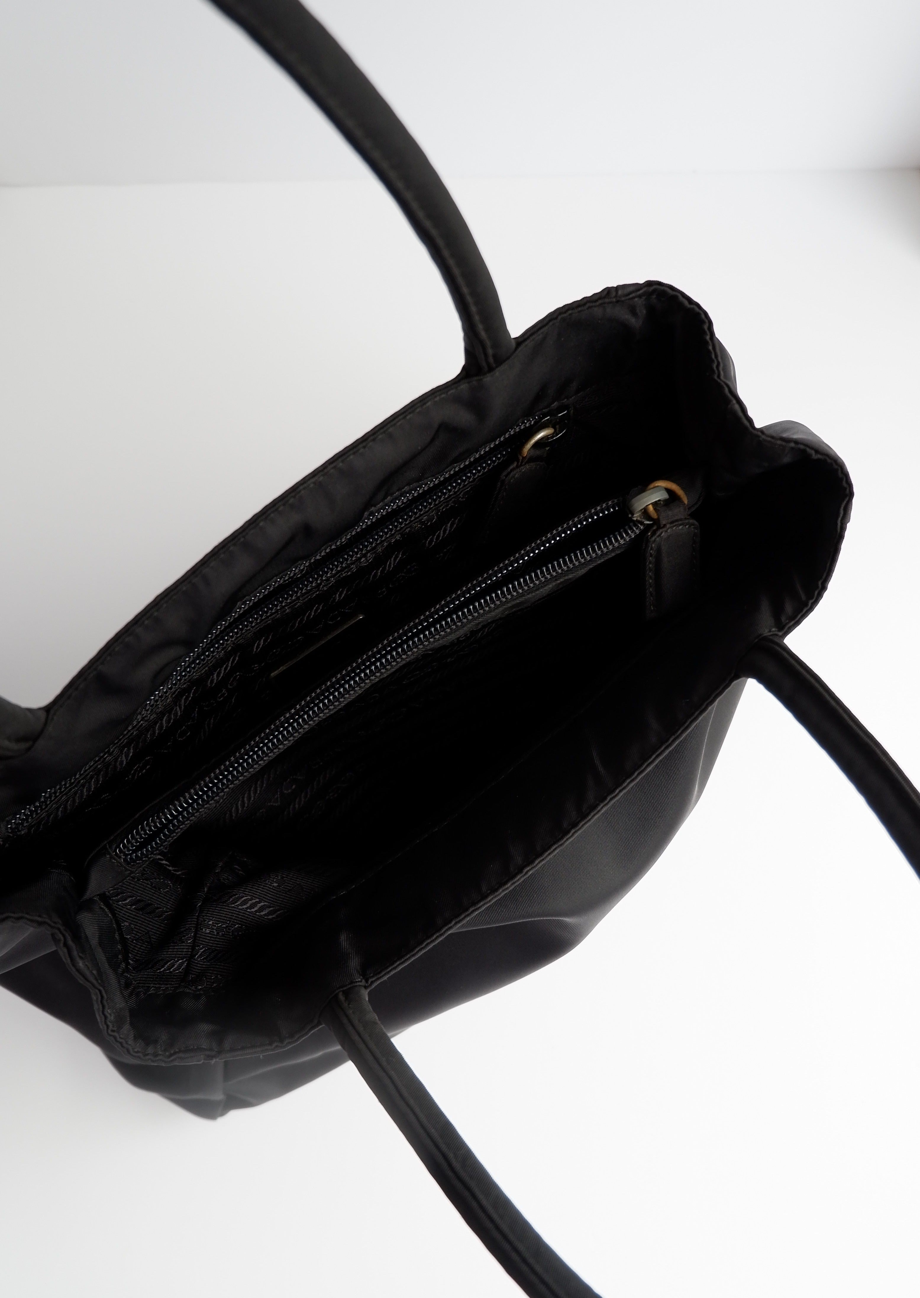 Authentic Preowned Vintage Prada Black Nylon Top Handle Tote