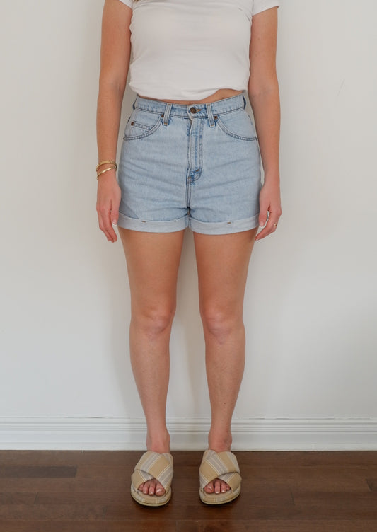 Levis Vintage 954 Light Wash Cuffed Jean Shorts - 27