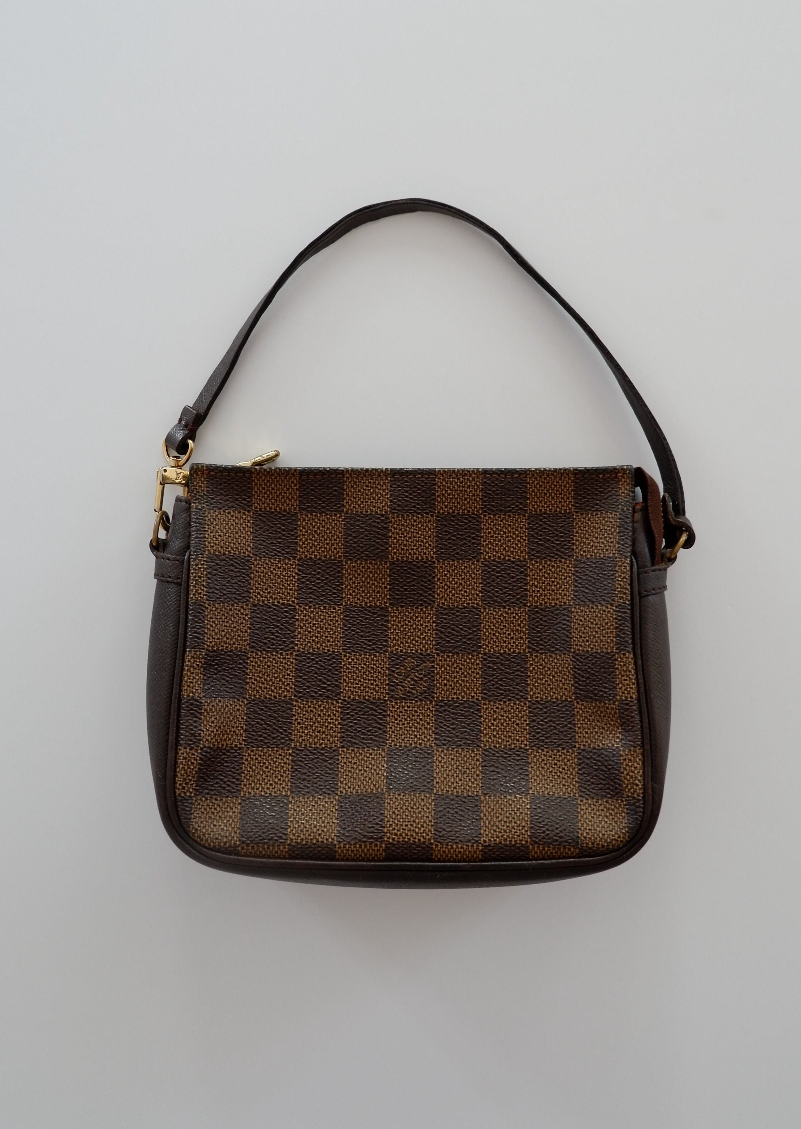 Pochette accessoire Louis Vuitton Damier Ebene Trousse, pré-aimée et authentique