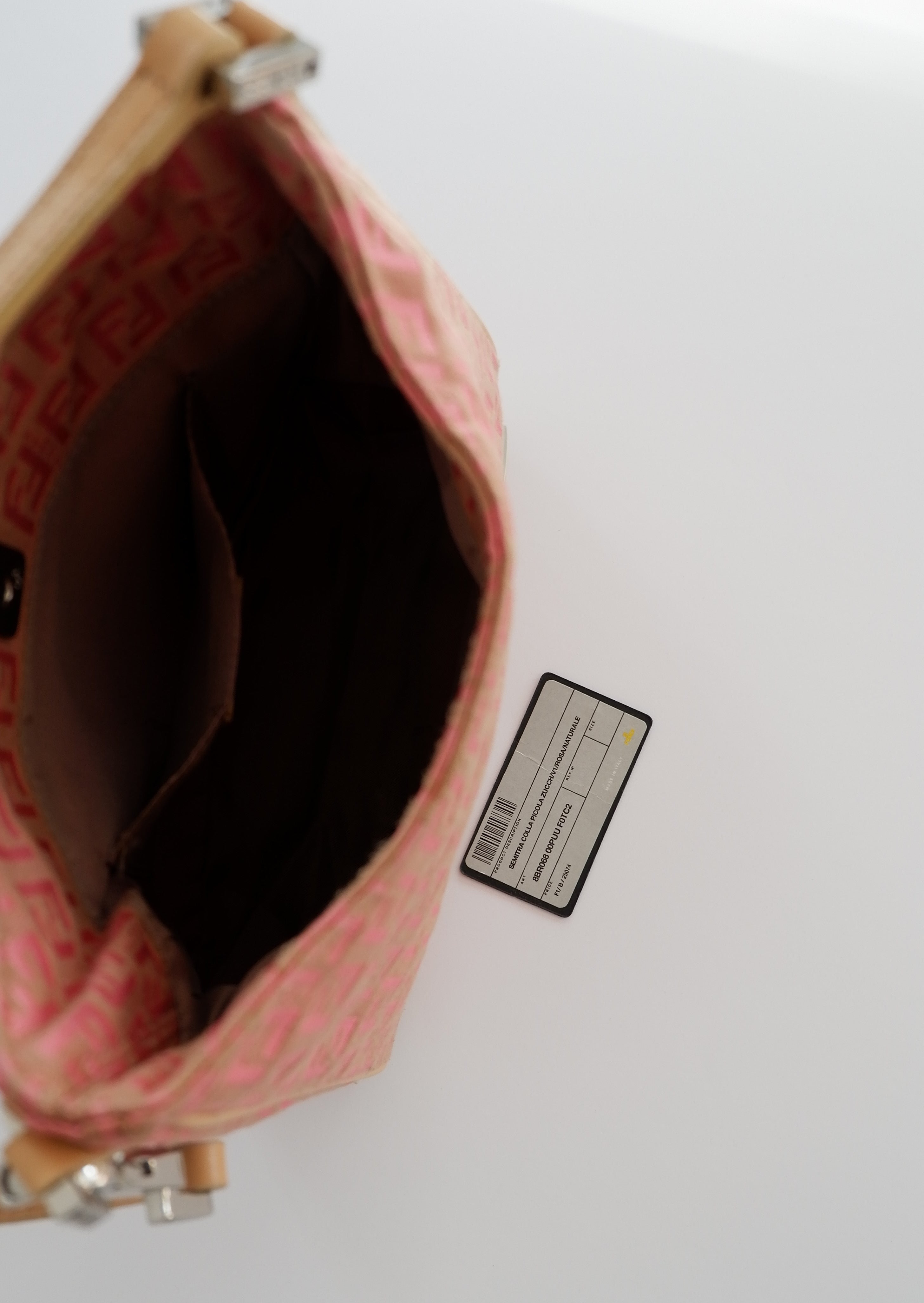 Authentic Preowned Vintage Fendi Pink Zucchino Shoulder Bag