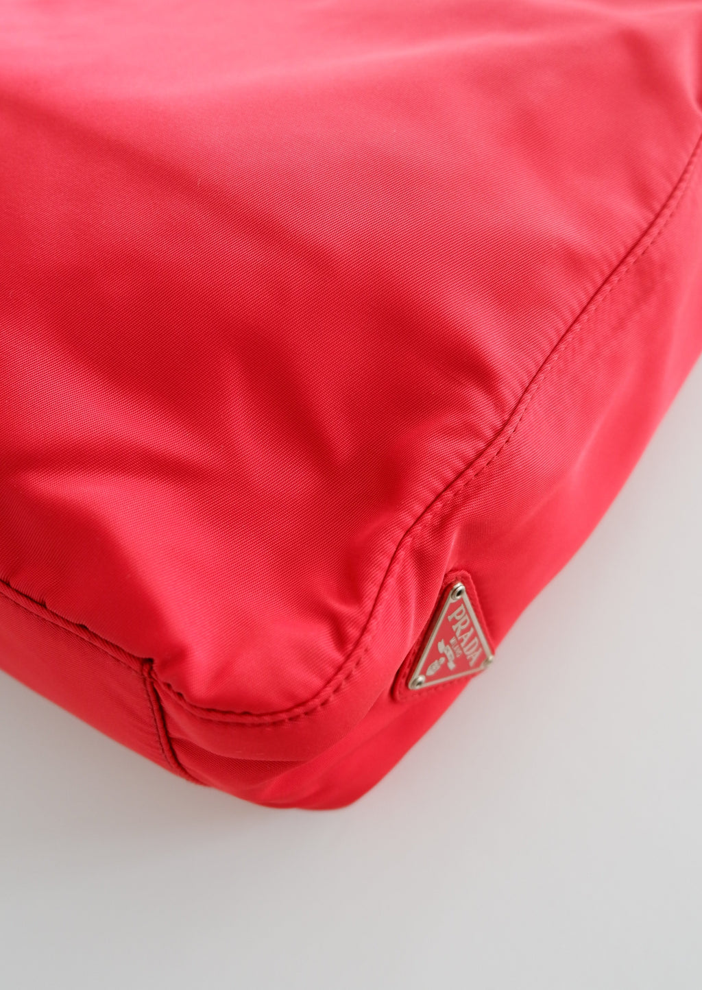 AUthentic Preowned Vintage Prada Red Nylon Tote Bag