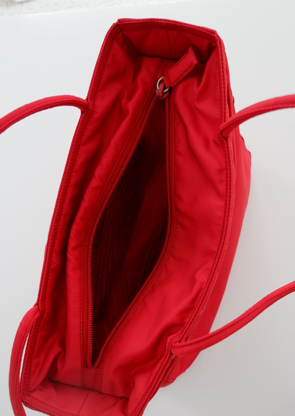 AUthentic Preowned Vintage Prada Red Nylon Tote Bag