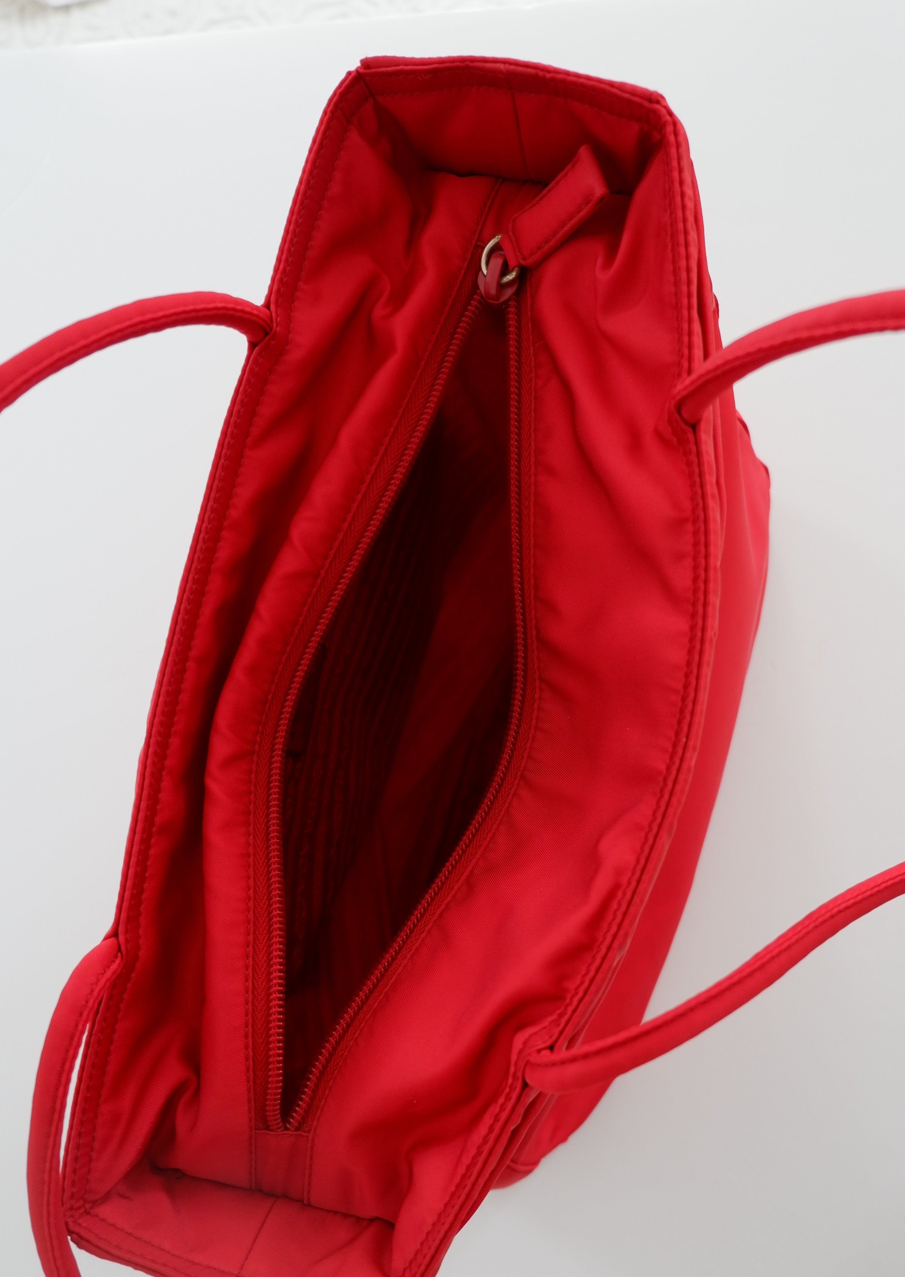 AUthentic Preowned Vintage Prada Red Nylon Tote Bag
