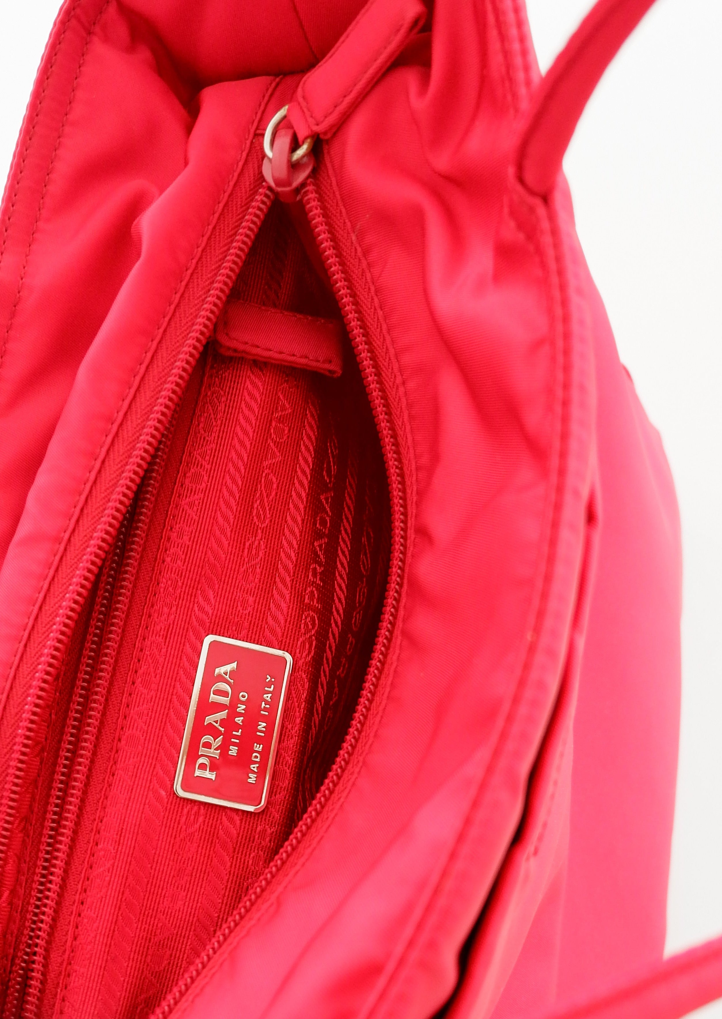 AUthentic Preowned Vintage Prada Red Nylon Tote Bag