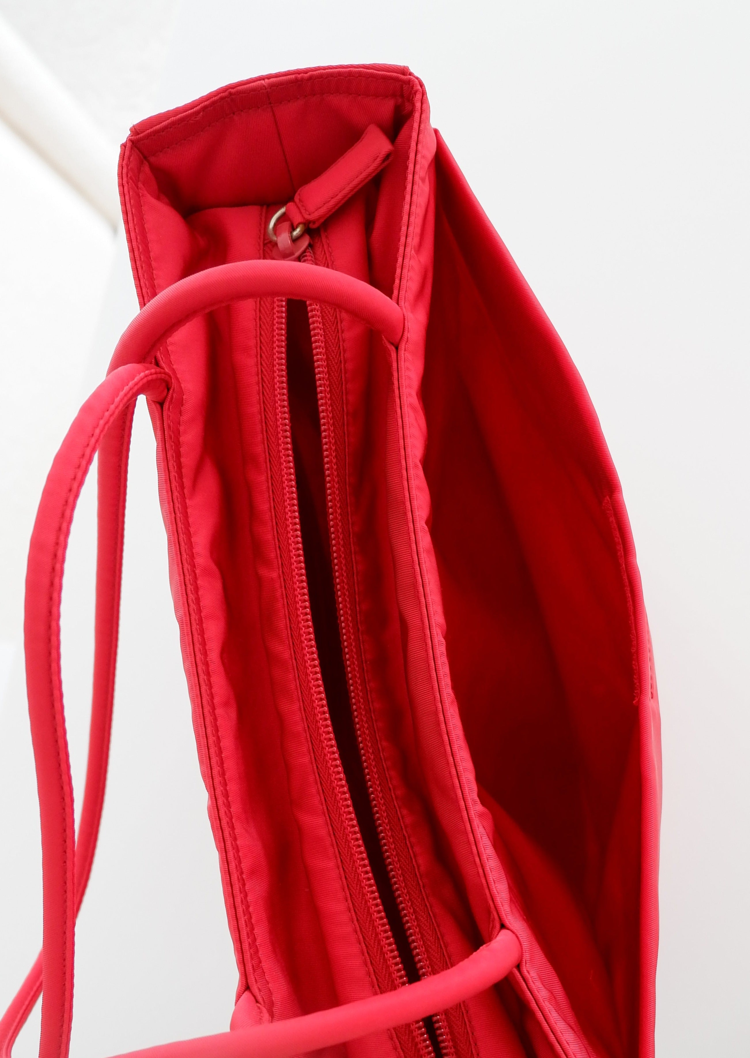 AUthentic Preowned Vintage Prada Red Nylon Tote Bag