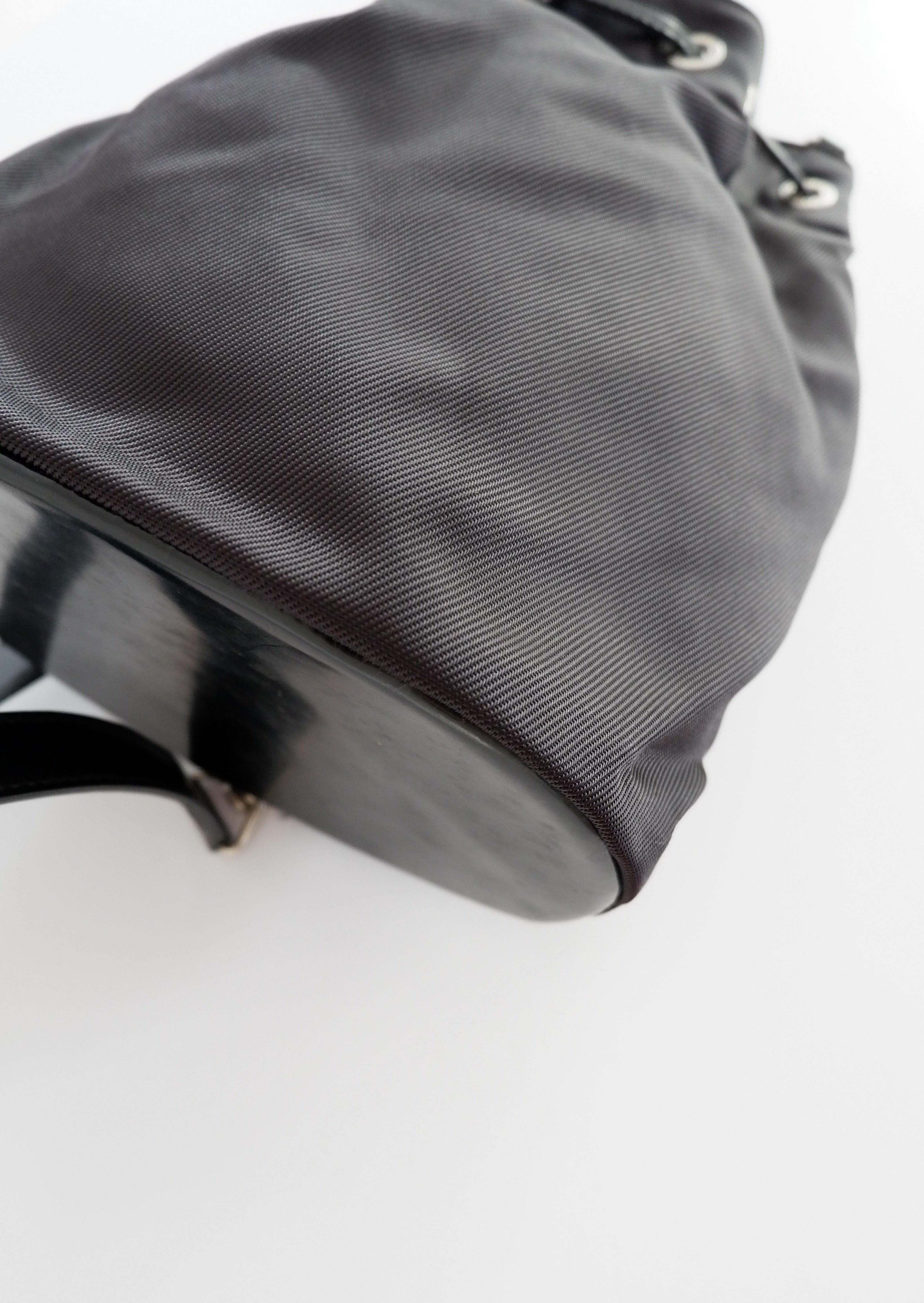 Authentique Sac Vintage Gucci Bambou Noir Deux Façons