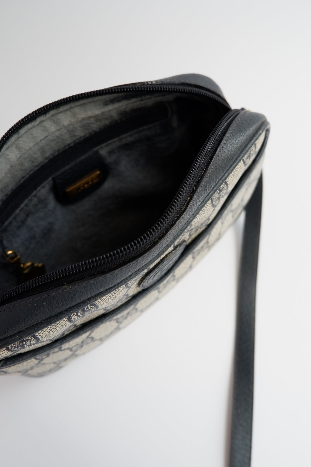 Authentic Preowned Vintage Gucci Navy GG Canvas Crossbody Bag