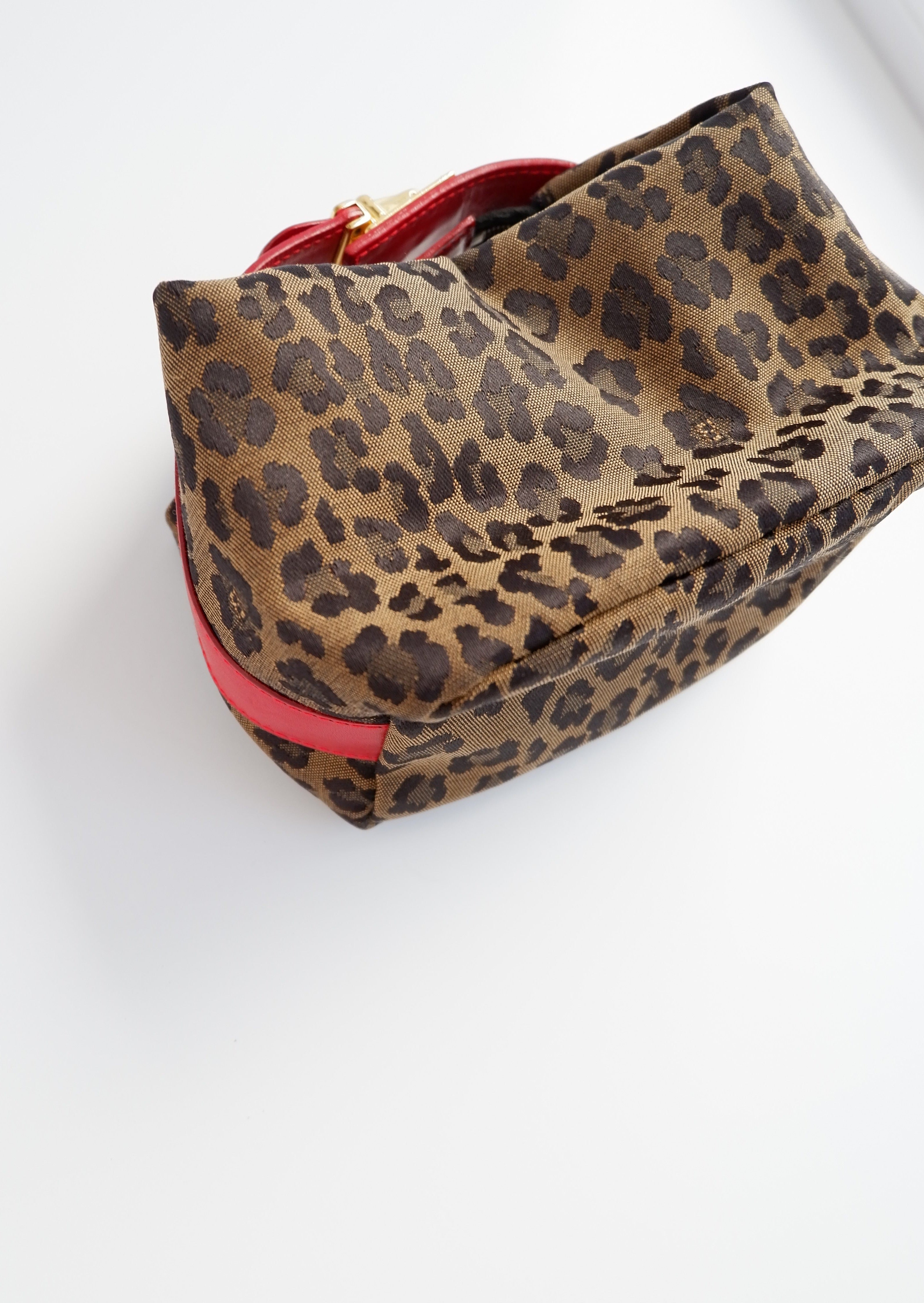 Fendi Mini Pochette Léopard Rouge Authentique d'Occasion