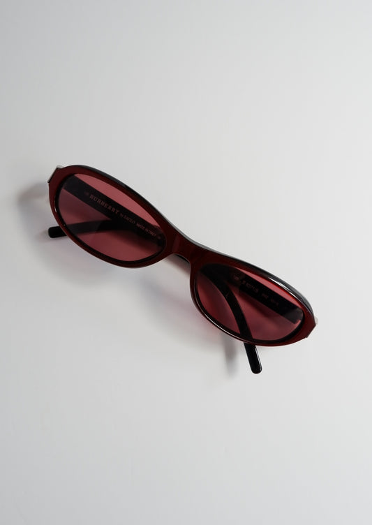 Authentic Preowned Burberry Red Acetate Novacheck Sunglasses