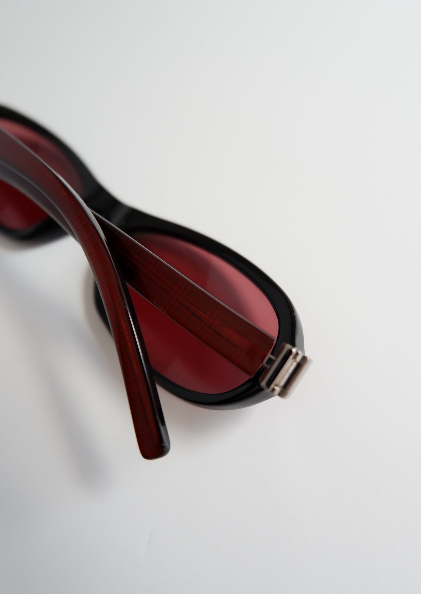 Authentic Preowned Burberry Red Acetate Novacheck Sunglasses