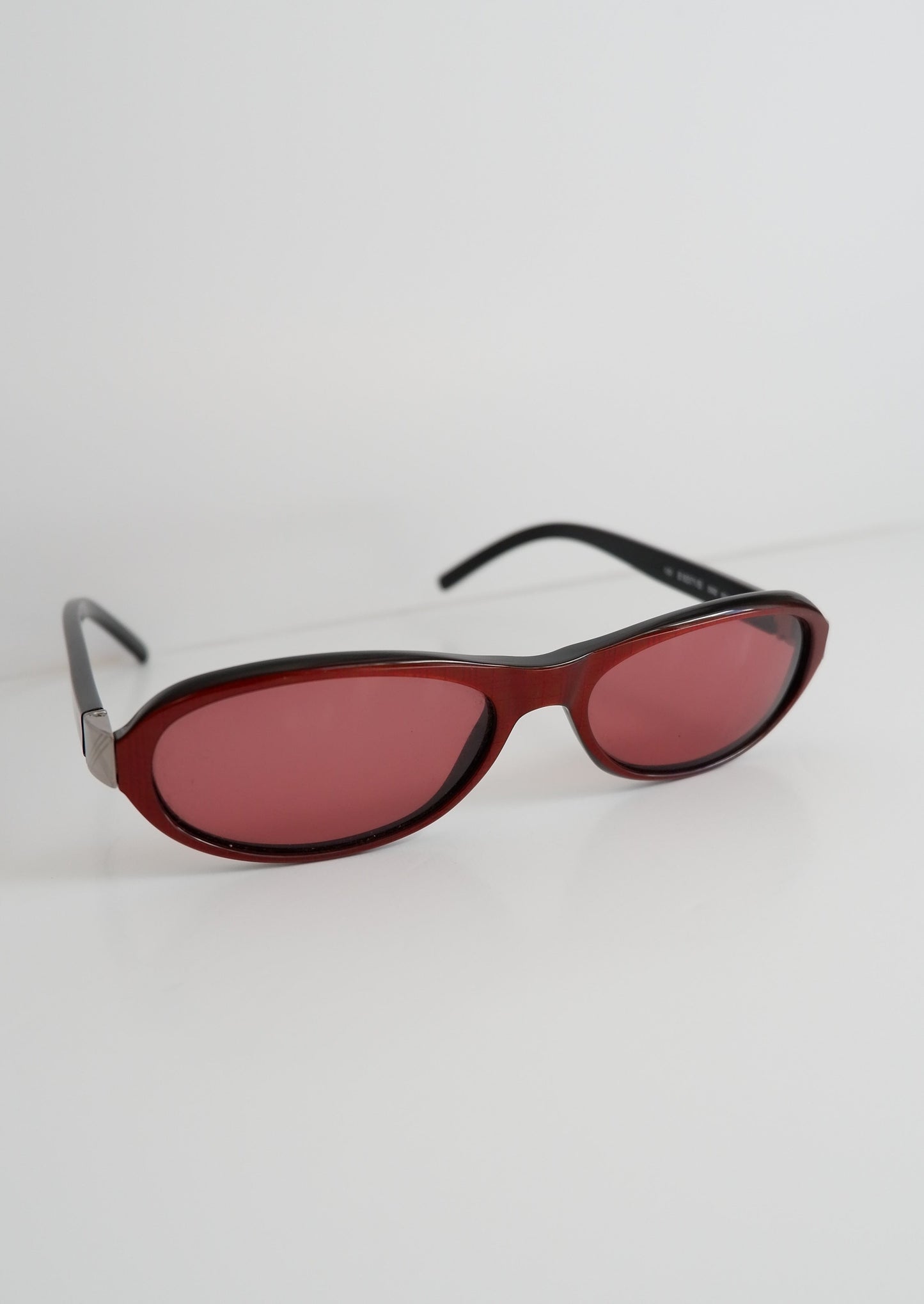 Authentic Preowned Burberry Red Acetate Novacheck Sunglasses