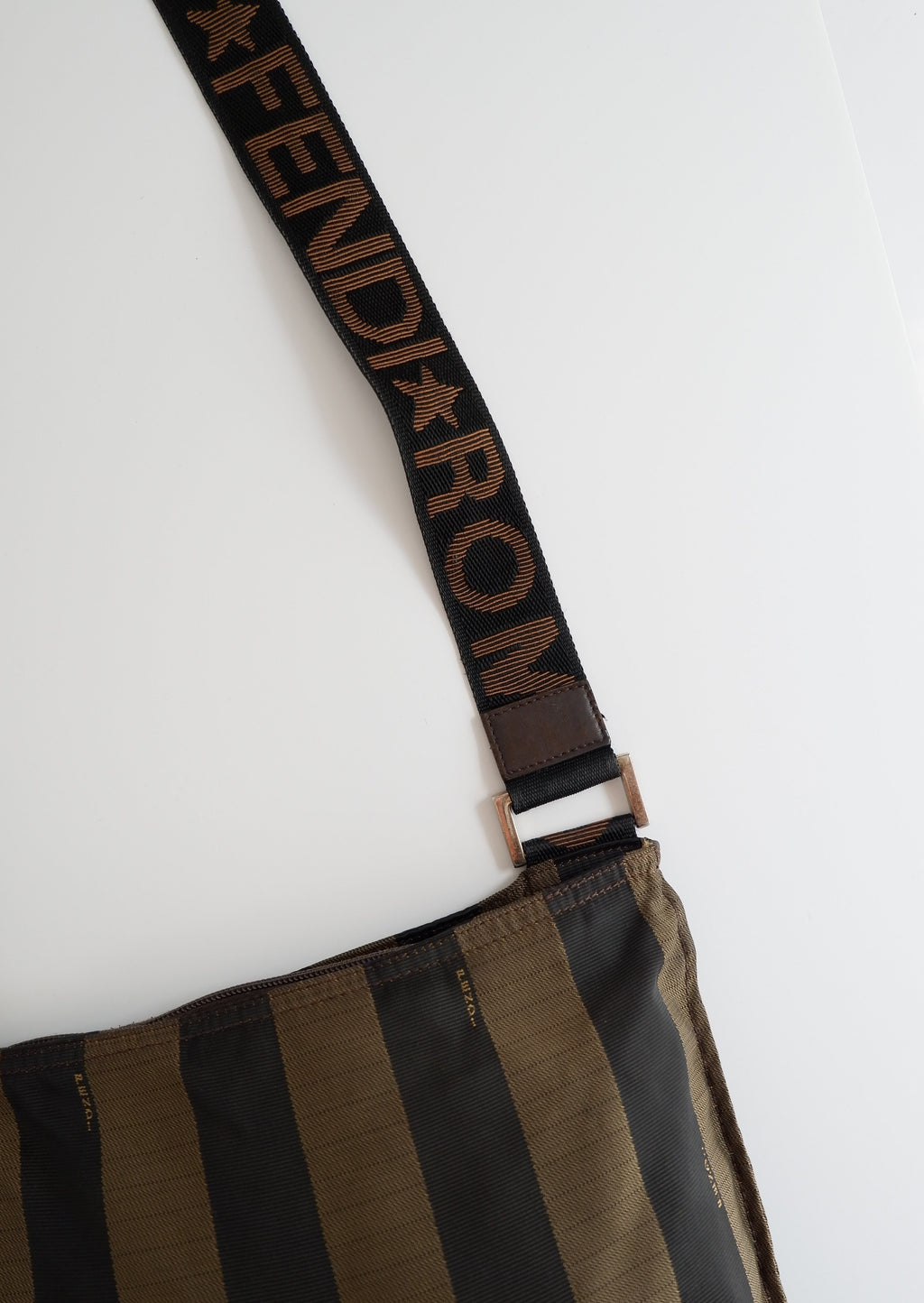 Authentic Preowned Vintage Fendi Pequin Stripe Crossbody Bag
