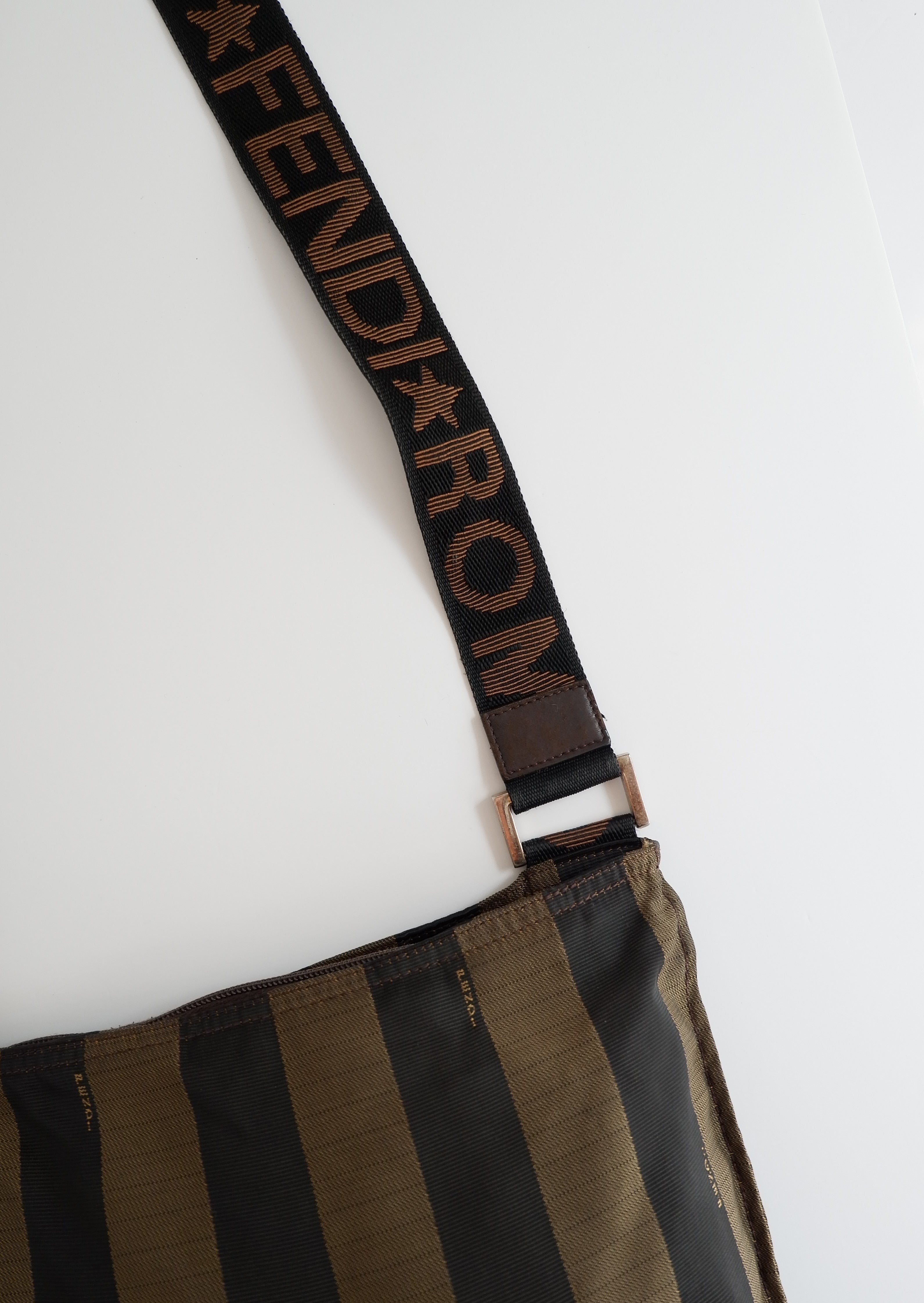 Authentic Preowned Vintage Fendi Pequin Stripe Crossbody Bag