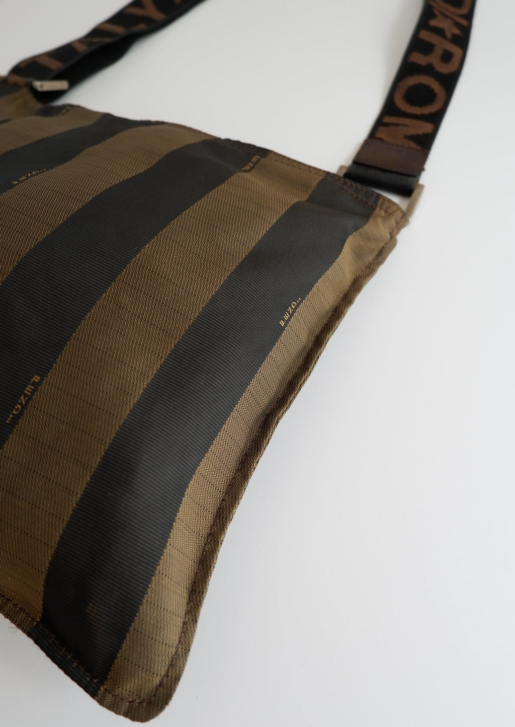 Authentic Preowned Vintage Fendi Pequin Stripe Crossbody Bag