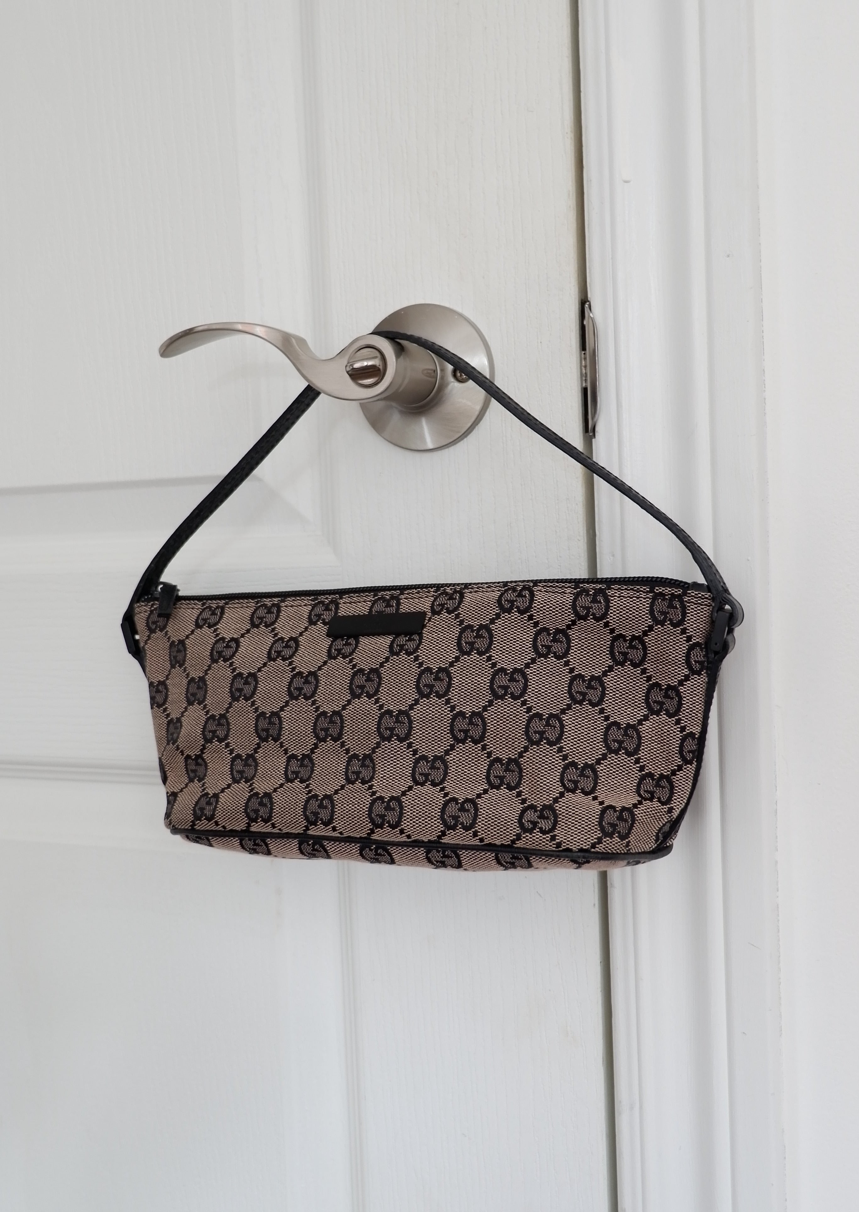 Pochette Bateau Authentique d'occasion Gucci Beige/Noir
