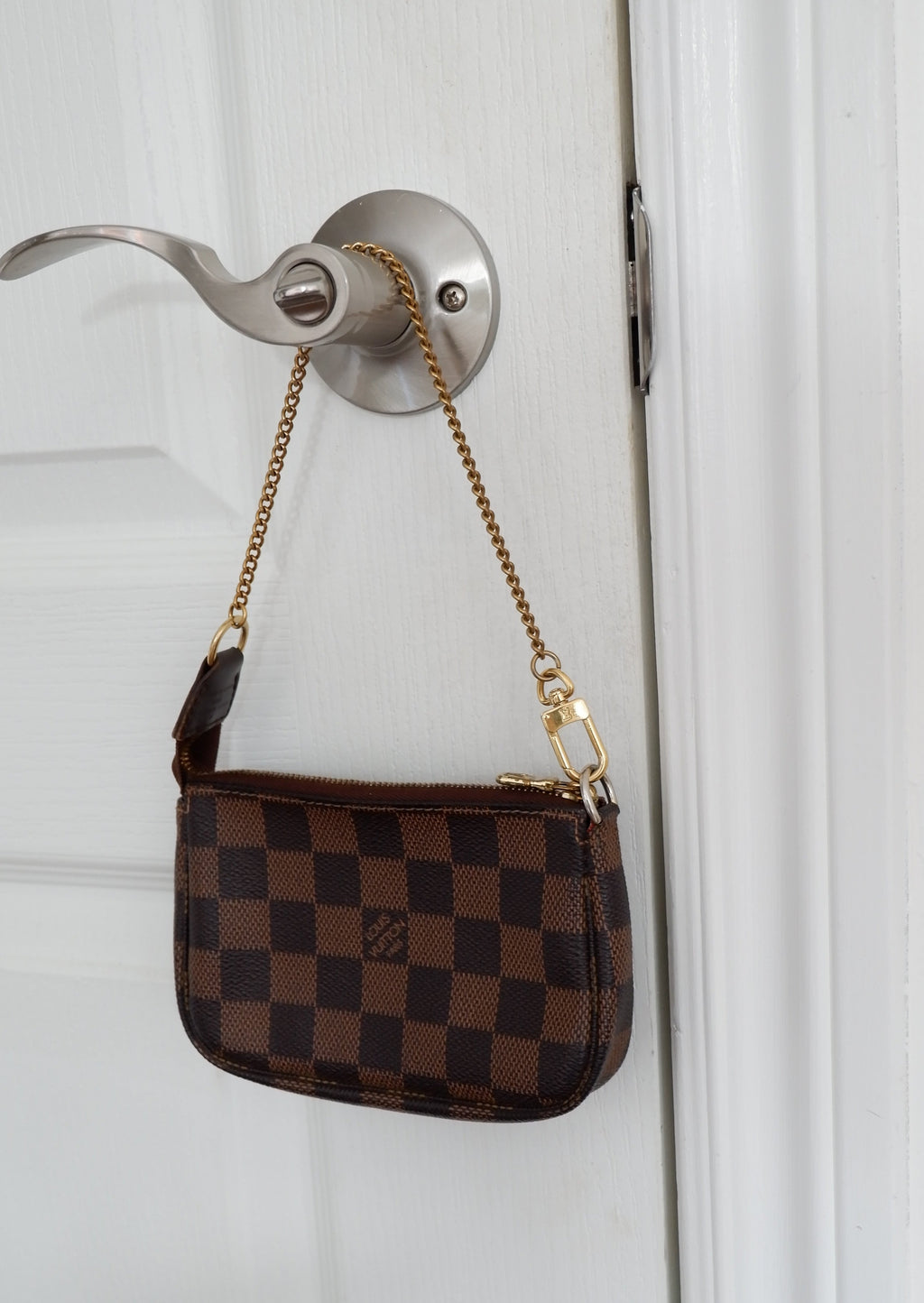 Mini Pochette Accessoires Louis Vuitton Damier Ebene d'occasion authentique