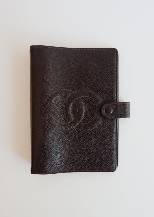 Authentic Preowned Chanel Brown Caviar Agenda Cover