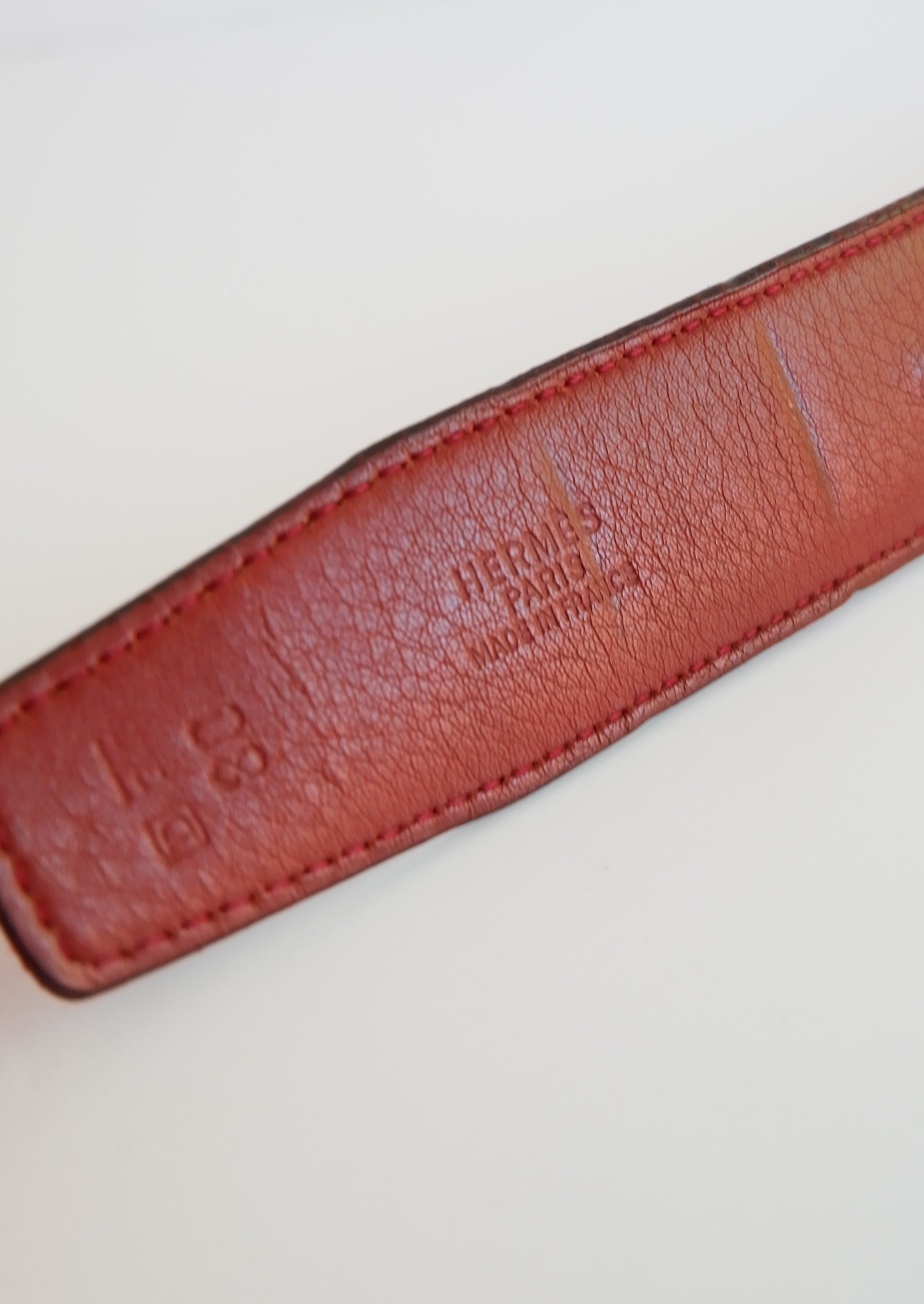 Ceinture Hermès H d'occasion authentique 32 MM / Lanière en cuir réversible - 80