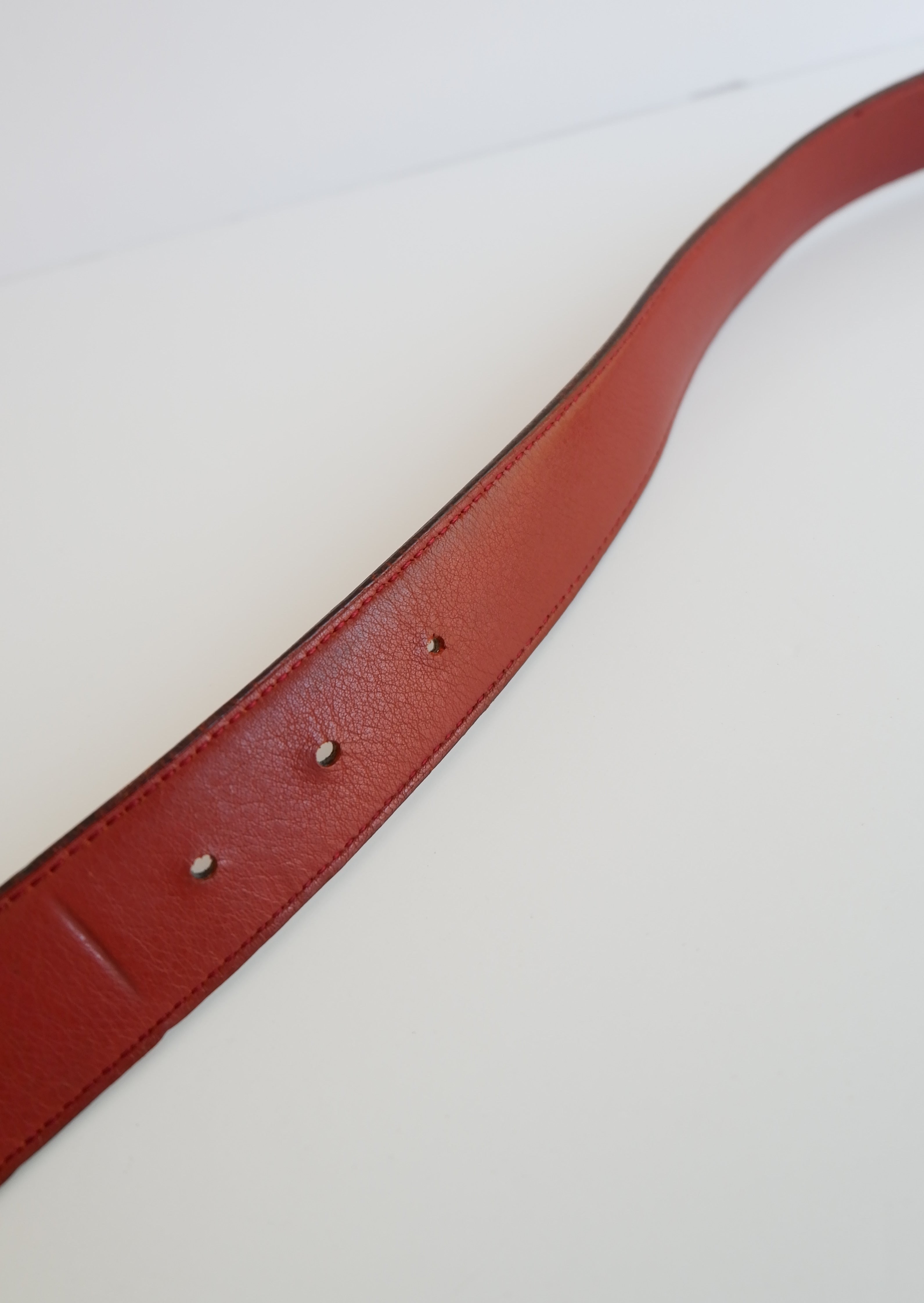 Ceinture Hermès H d'occasion authentique 32 MM / Lanière en cuir réversible - 80