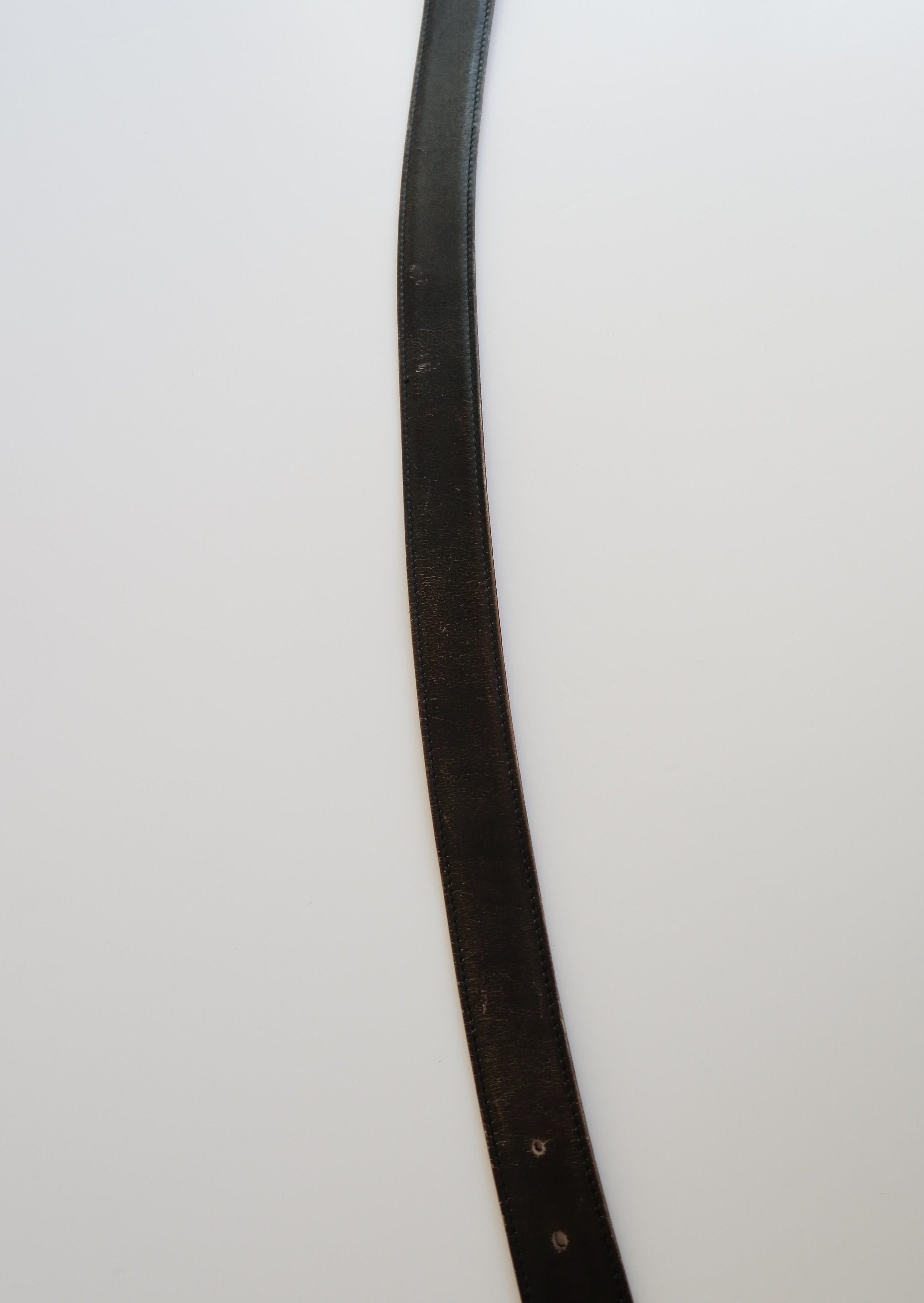 Ceinture Hermès H d'occasion authentique 32 MM / Lanière en cuir réversible - 80