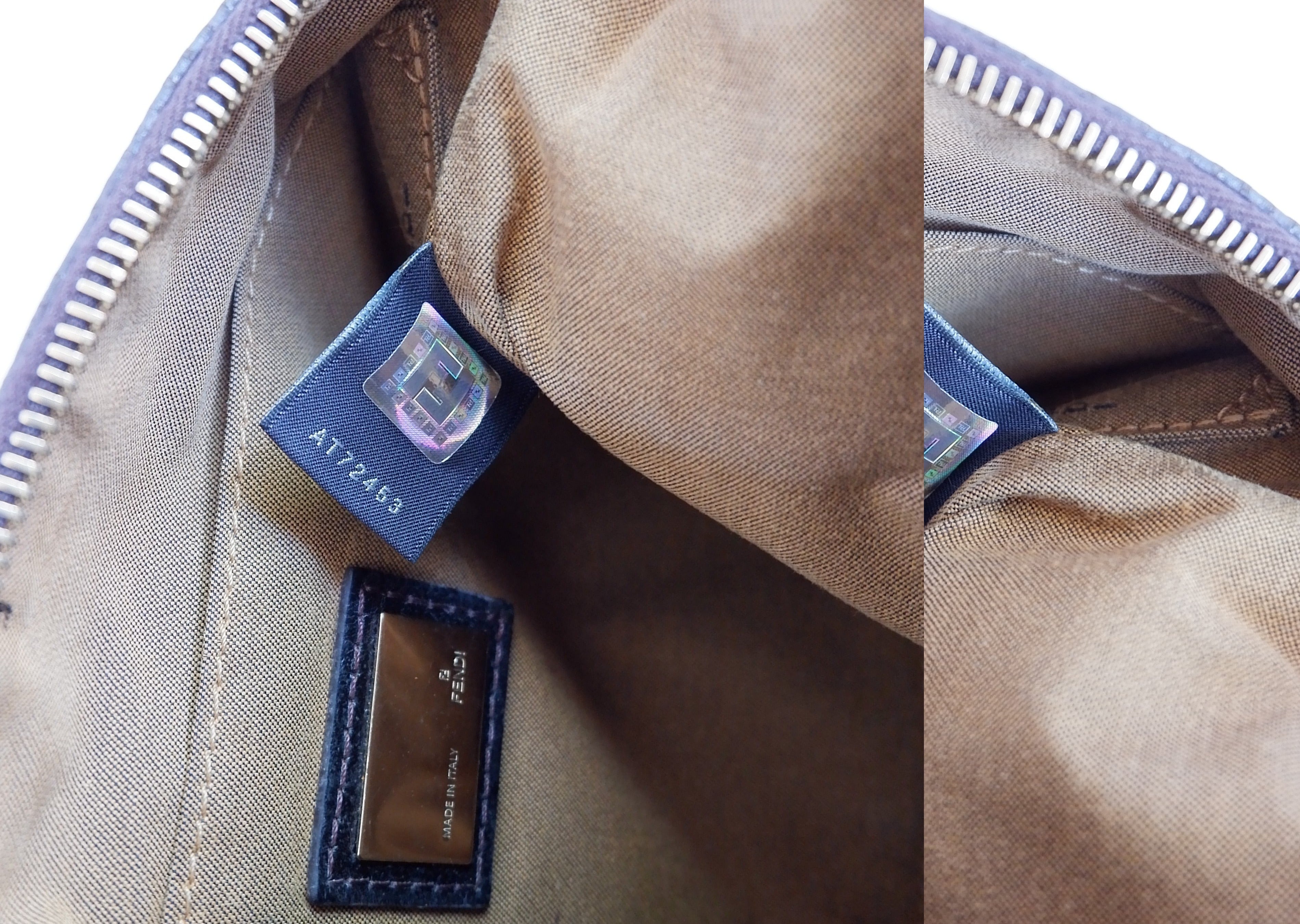 Authentique sac bandoulière Fendi marron imprimé Zucca Chef d'occasion