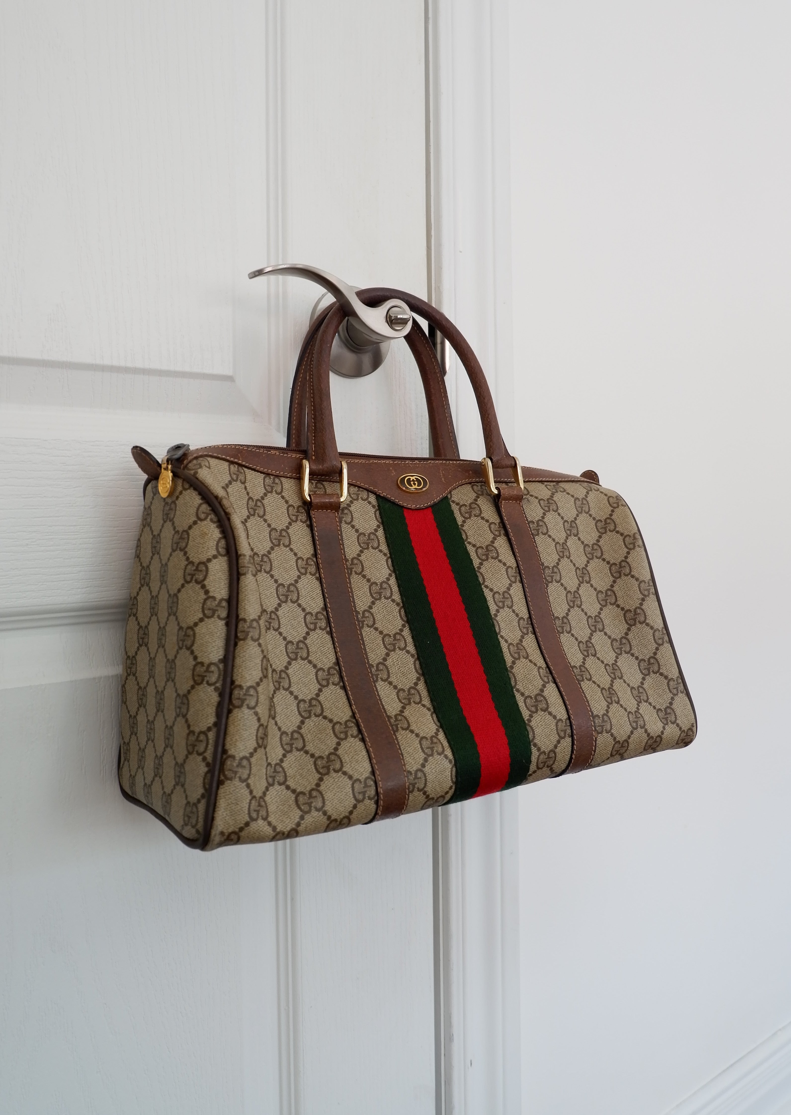 Authentic Preowned Vintage Gucci GG Supreme Boston Bag
