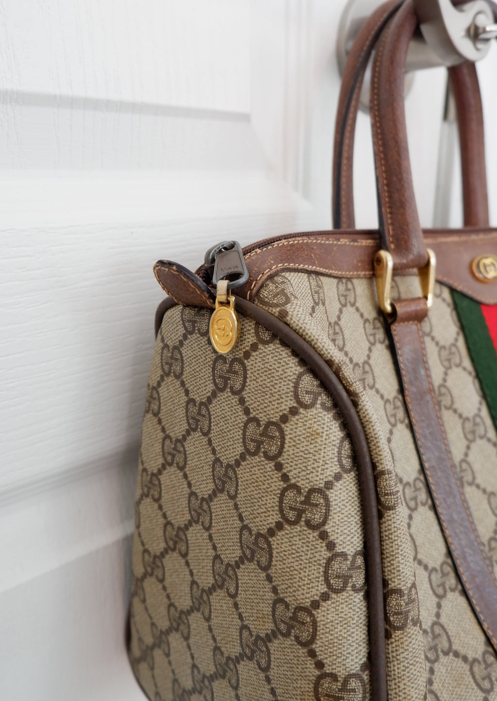 Authentic Preowned Vintage Gucci GG Supreme Boston Bag